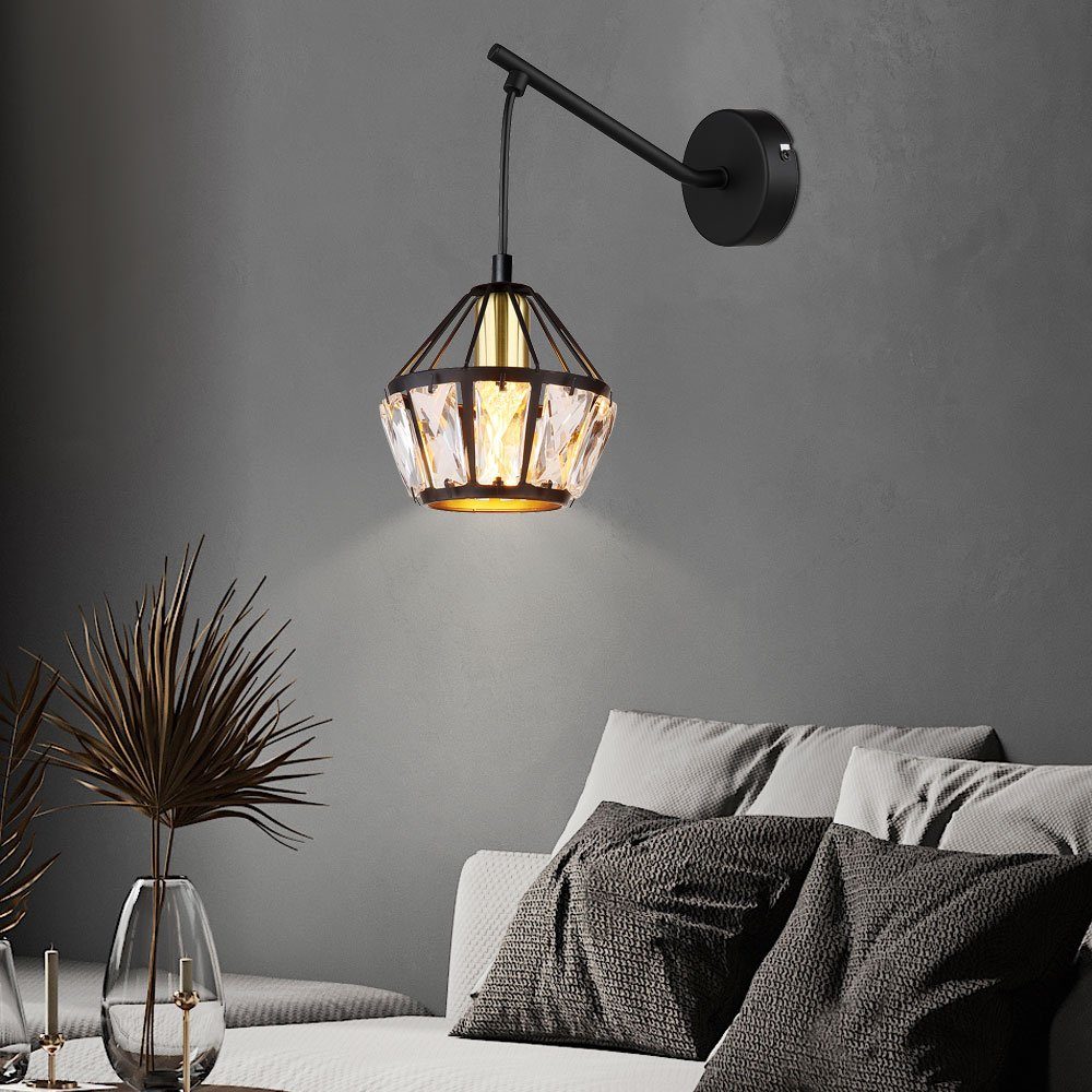 GLOBO LIGHTING Wandleuchte, Leuchtmittel nicht inklusive, Wandleuchte Wandlampe Metall Messing Flurleuchte klassisch E14 H 25cm