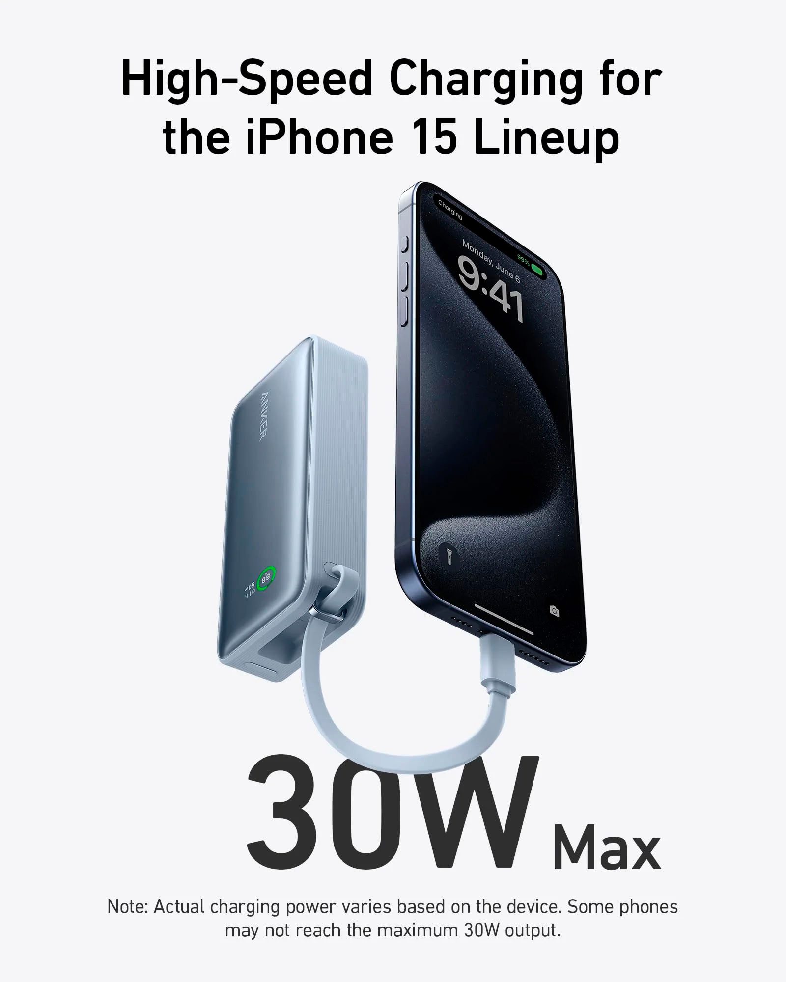 Anker Nano 10.000mAh 30W Integriertes USB-C Kabel Powerbank 10000 mAh