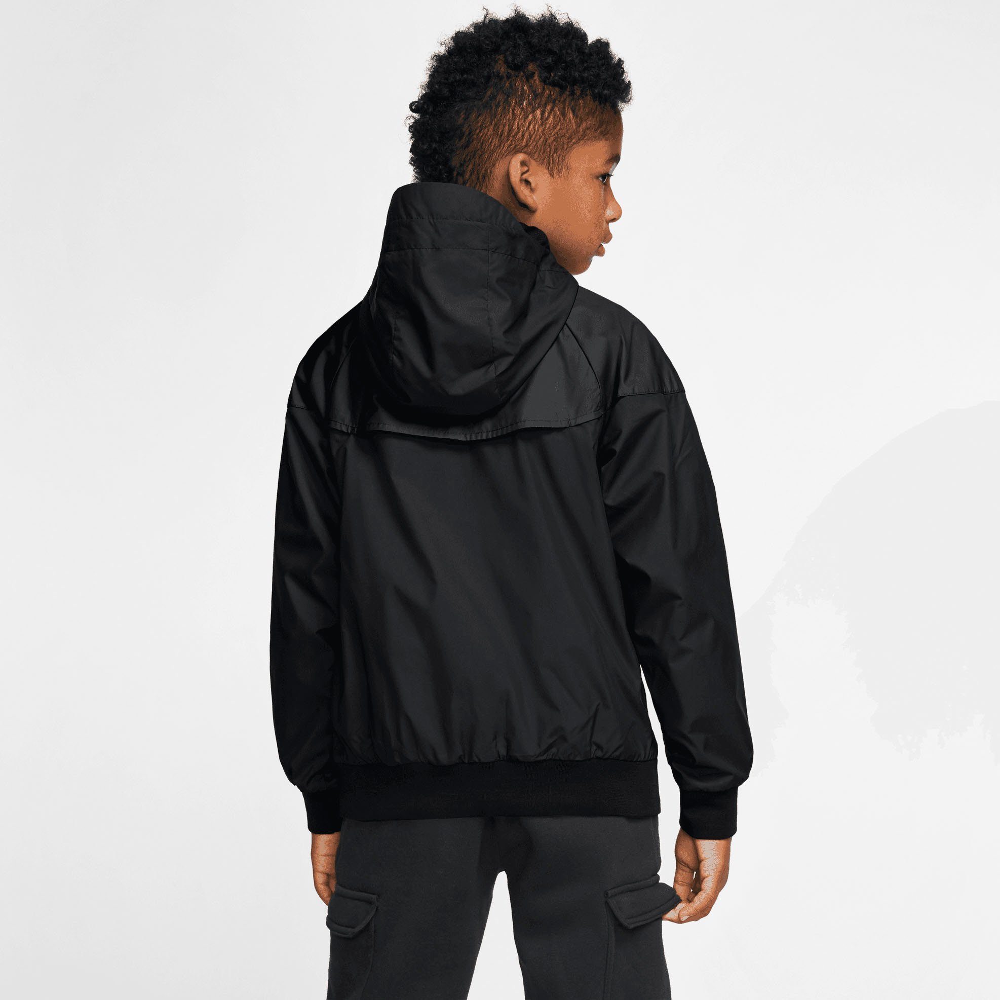 BLACK/BLACK/BLACK/WHITE Jacket Sweatjacke Kids' Nike Big Windrunner Sportswear (Boys)