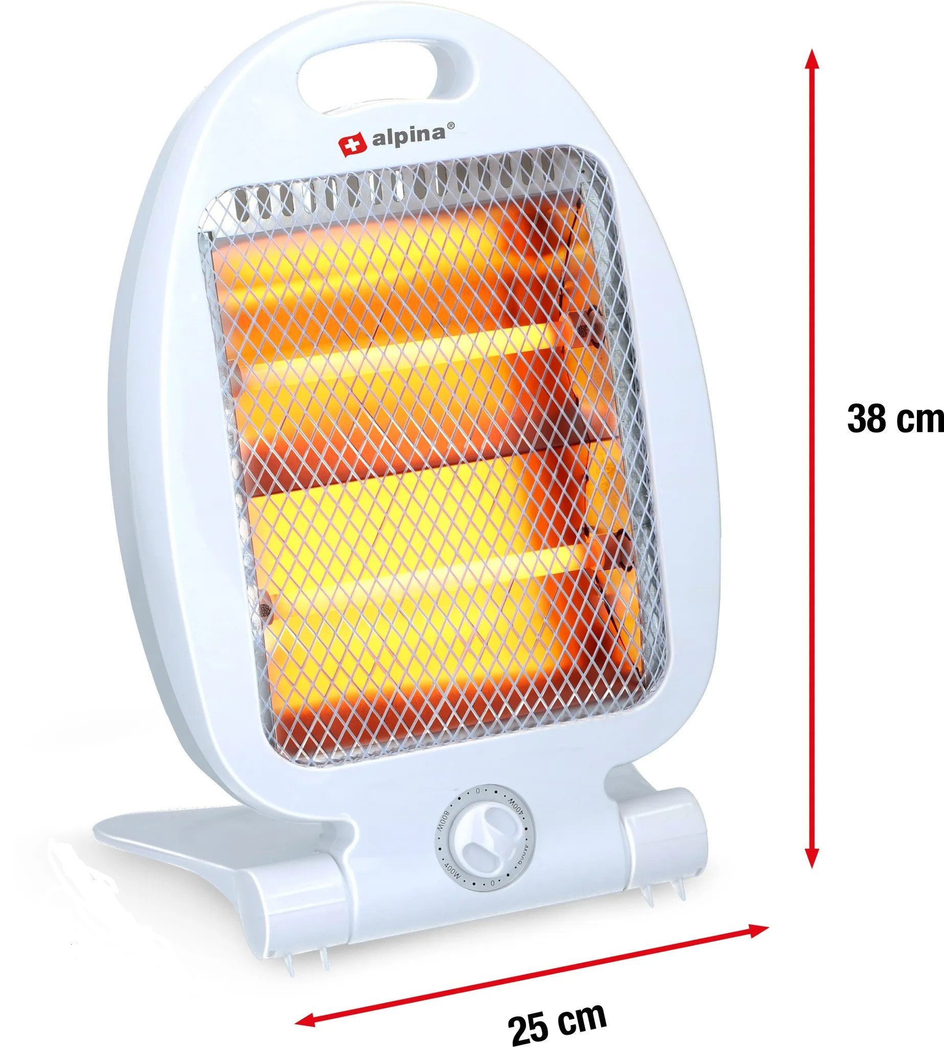 Alpina Heizgerät Elektroheizung, 800 W, Quarz Heizstrahler 2 Heizstufen – Bild 2 von 5