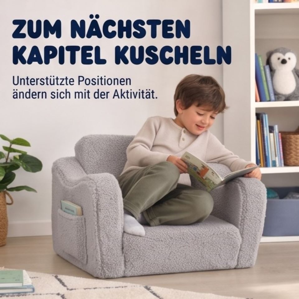 Jiexi Kindersofa Modulares Kindersofa, klappbare Kindercouch für Kinderzimmer – Bild 4 von 5
