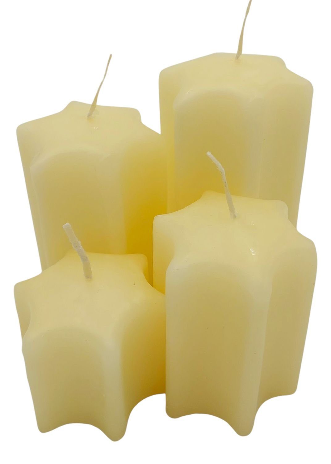 Stumpenkerze 4er Adventskerzen Champagner Stumpenkerzen Weihnachtskerze Stufenkerze