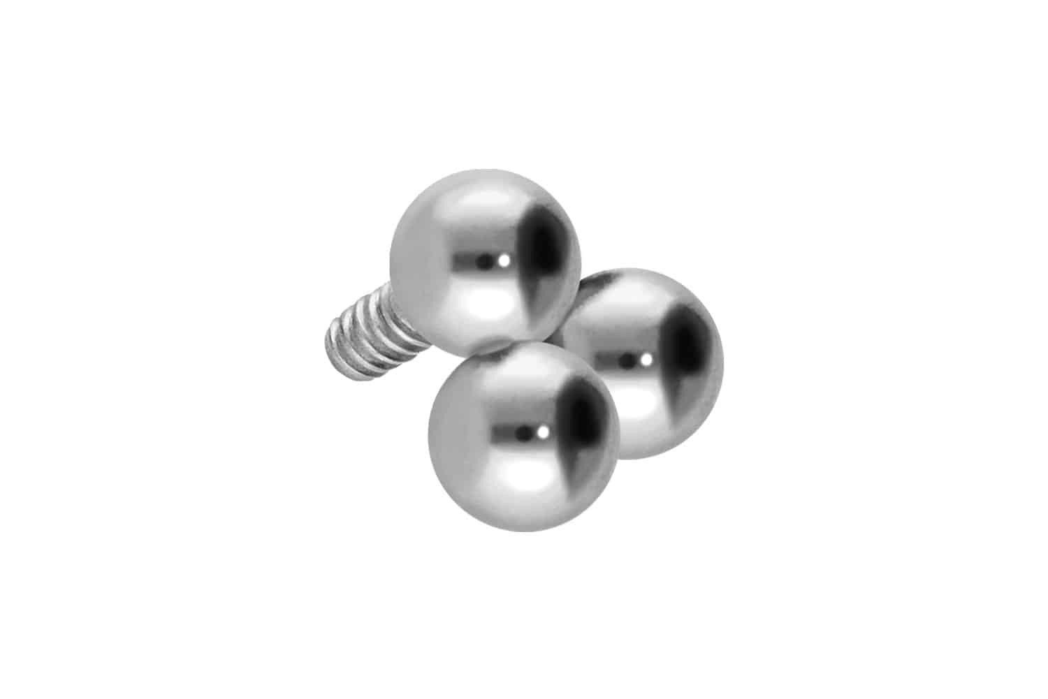 Piercing-Set Titan Schraubaufsatz mit Außengewinde 3 KUGELN