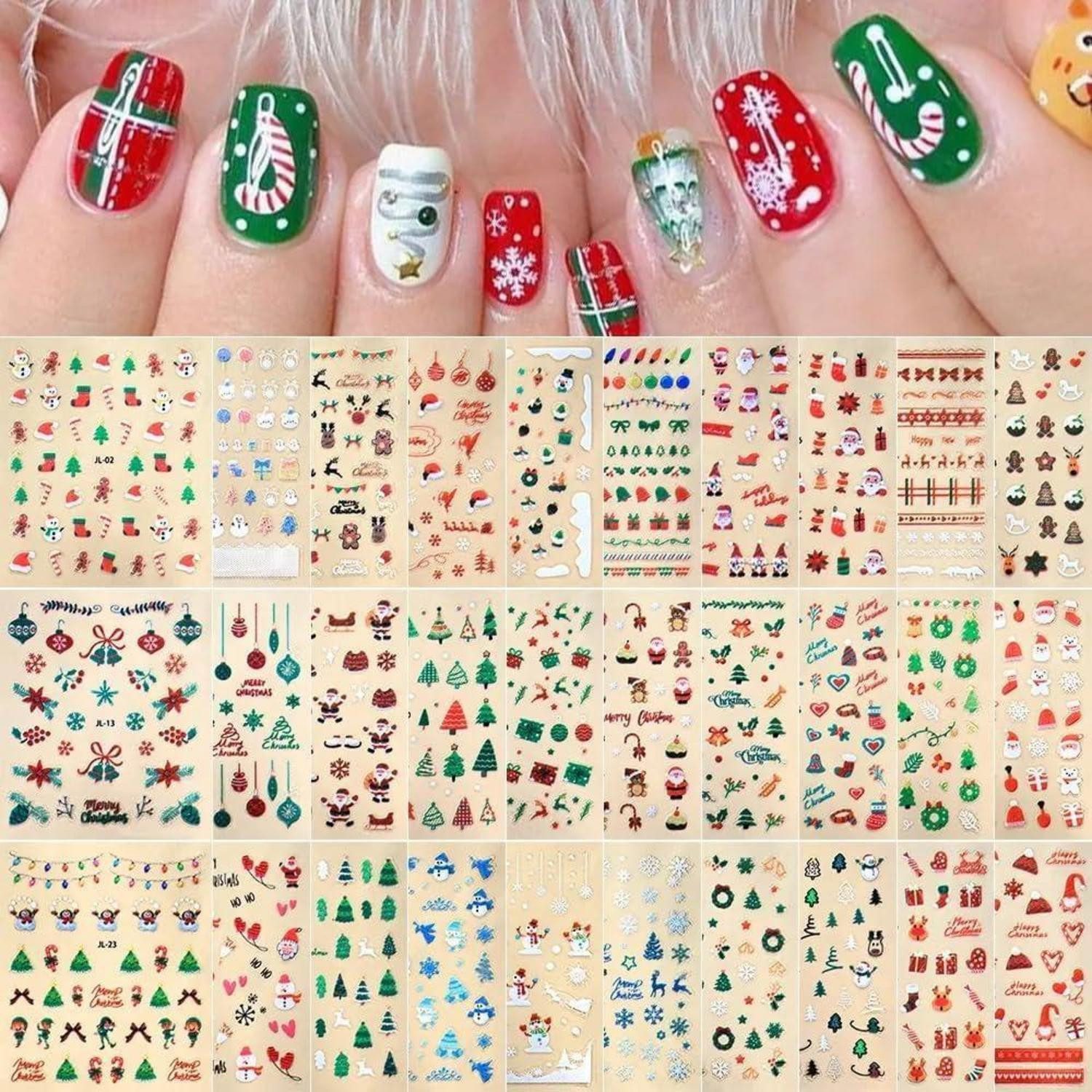 LuxusKollektion Nagel-Tattoo Nagelsticker Weihnachten 30 Bögen