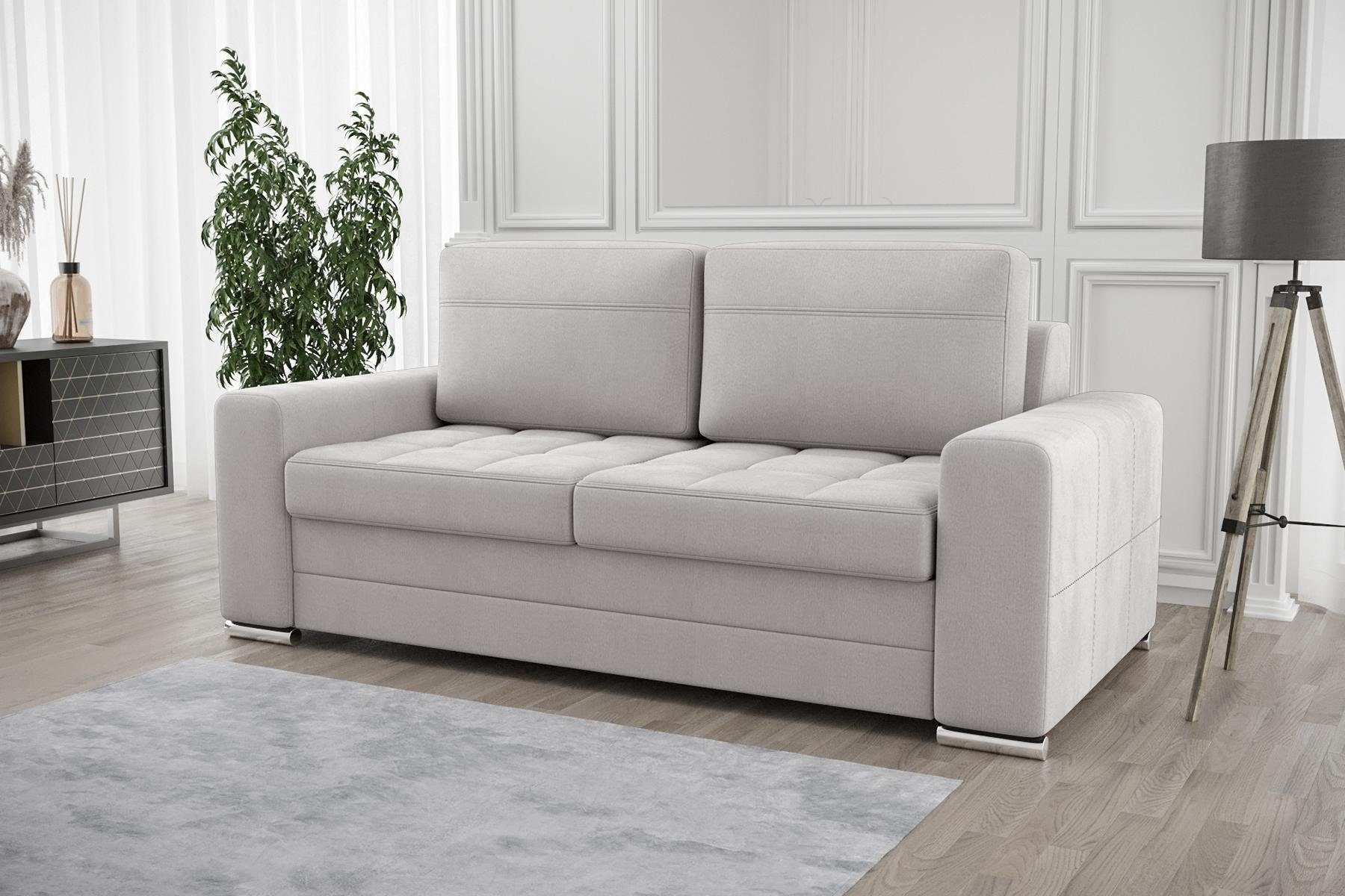 JVmoebel Sofa Design Polster Modern 100% Textil Stoff Modern Zweisitzer, Made in Europe Weiß