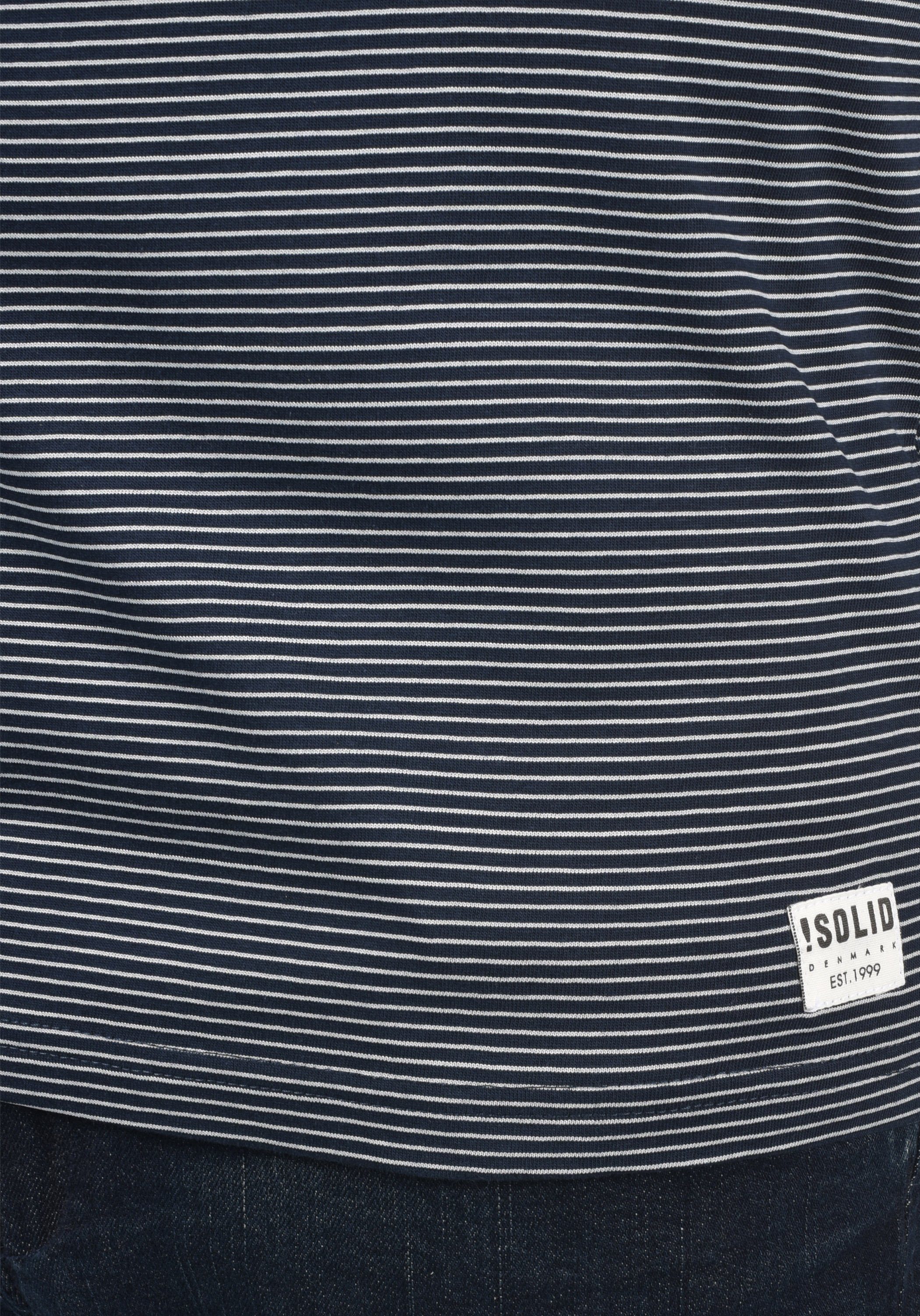 (8991) SDAlfi !Solid Insignia Melange Blue T-Shirt Rundhalsshirt