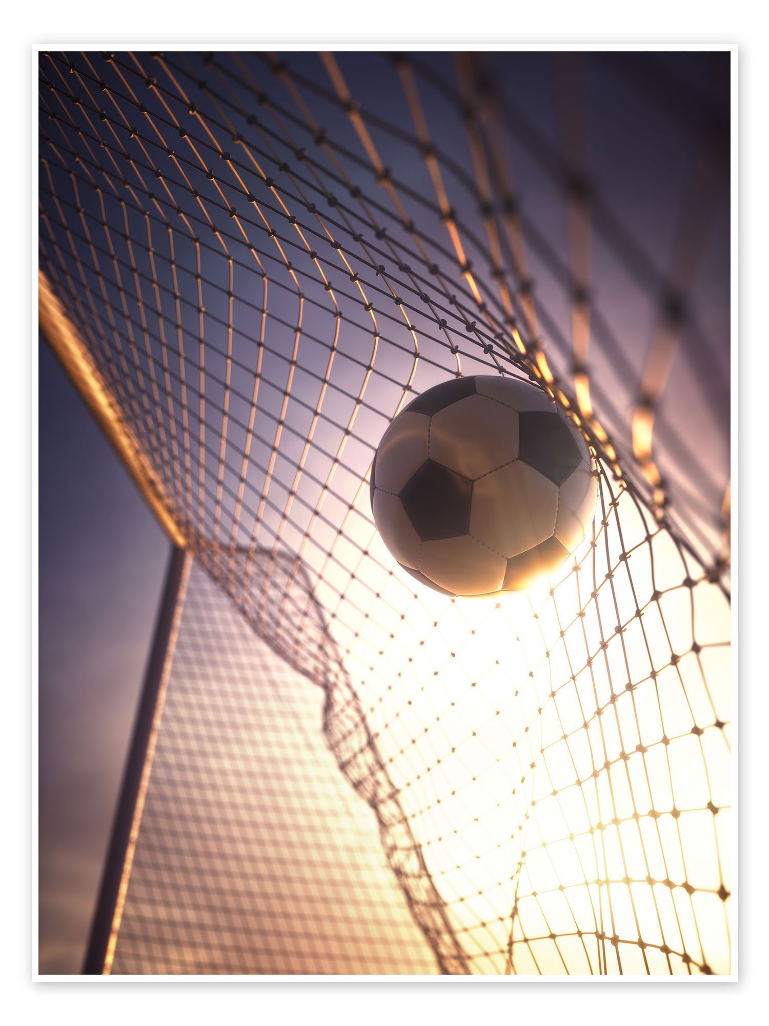 Posterlounge Poster Editors Choice, Fußball bei Sonnenuntergang, Jugendzimmer Fotografie