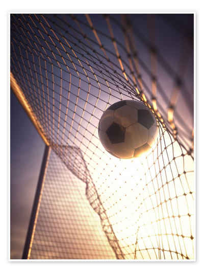 Posterlounge Poster Editors Choice, Fußball bei Sonnenuntergang, Jungenzimmer Fotografie