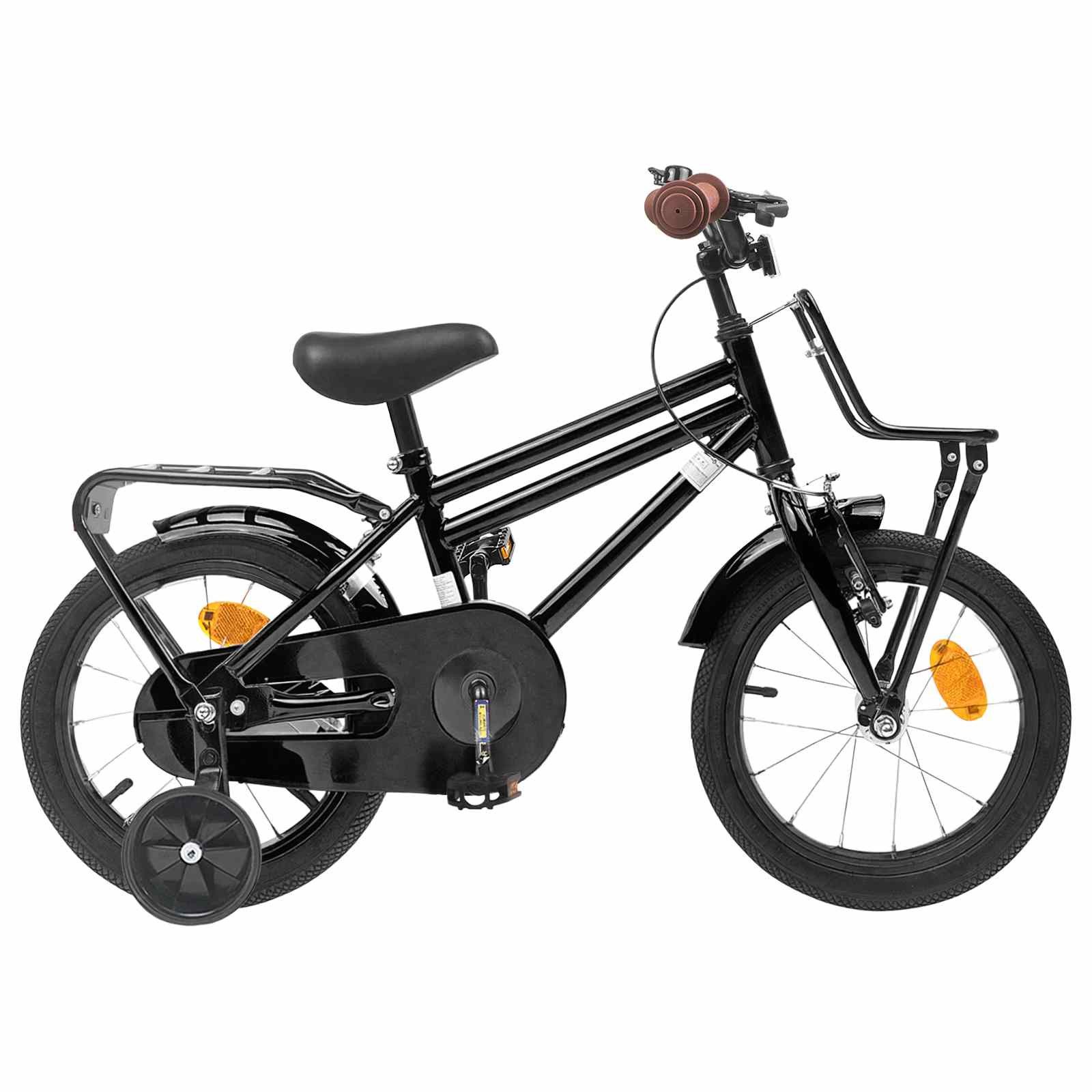 vidaXL Kinderfahrrad 112,5 x 51 x 75 cm Kinderfahrrad 16 Zoll für 4-6 Jahre alt Schwarz Stü