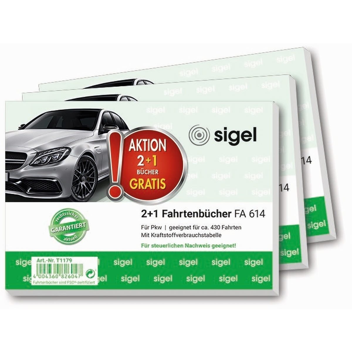 Formularblock Fahrtenbuch A6 40 Blatt für Pkw 3 Stück.