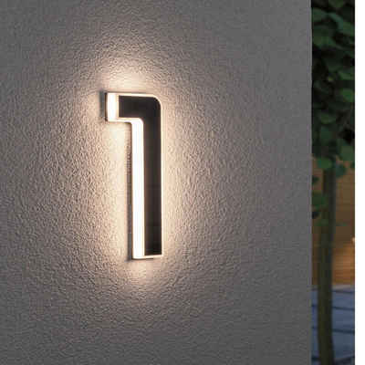 Paulmann LED Solarleuchte LED Solar Hausnummer 1 in Schwarz 0,2W 6lm IP44, keine Angabe, Leuchtmittel enthalten: Ja, fest verbaut, LED, warmweiss, Solarleuchten