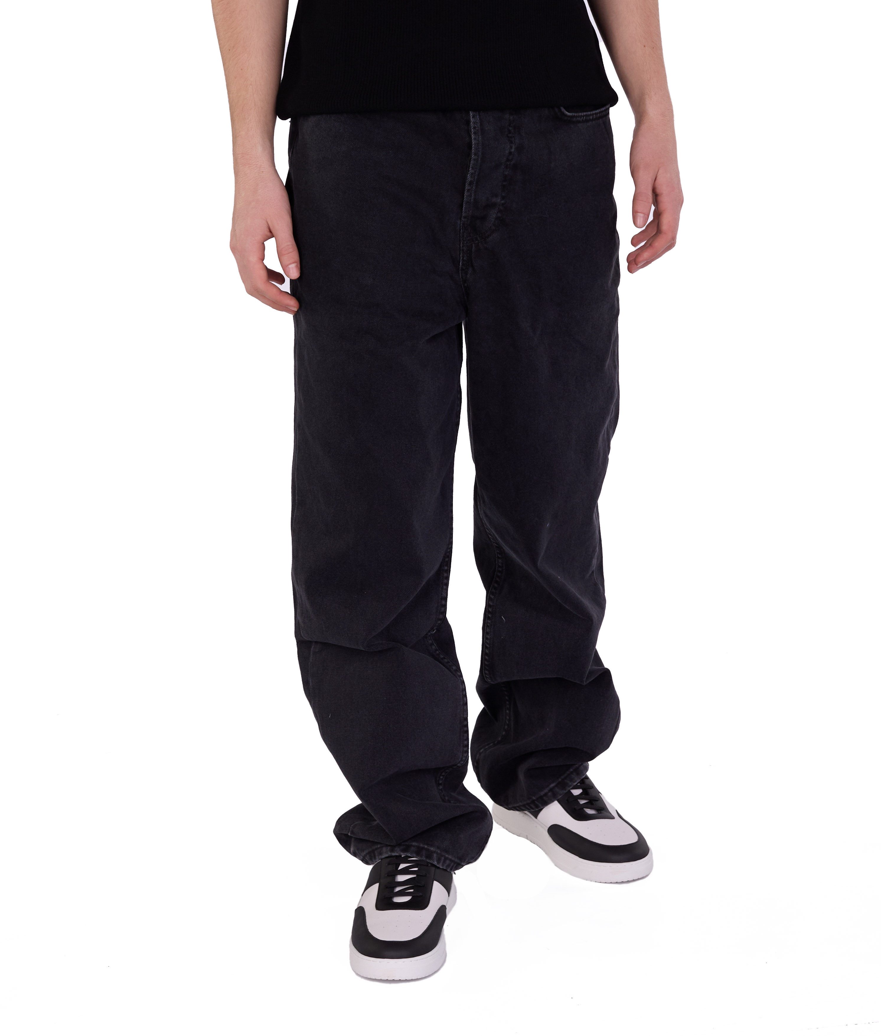 Denim Distriqt Loose-fit-Jeans Basic Baggy Herren Jeans in Schwarz günstig online kaufen