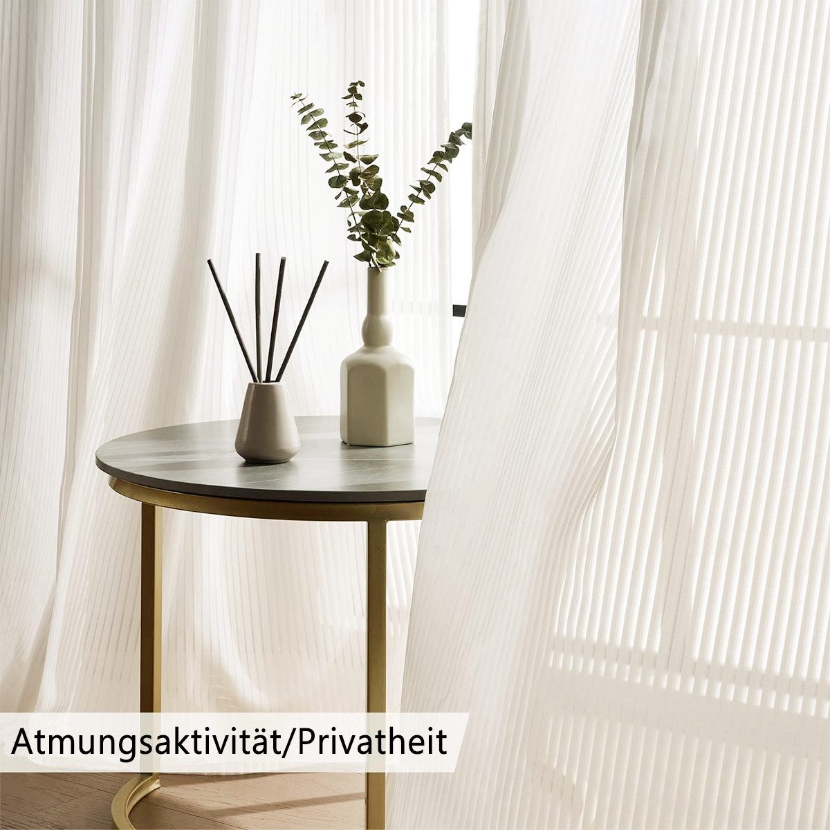 RWEUOQ Gardine Gardine Weiß Längsstreifen klassische günstig online kaufen