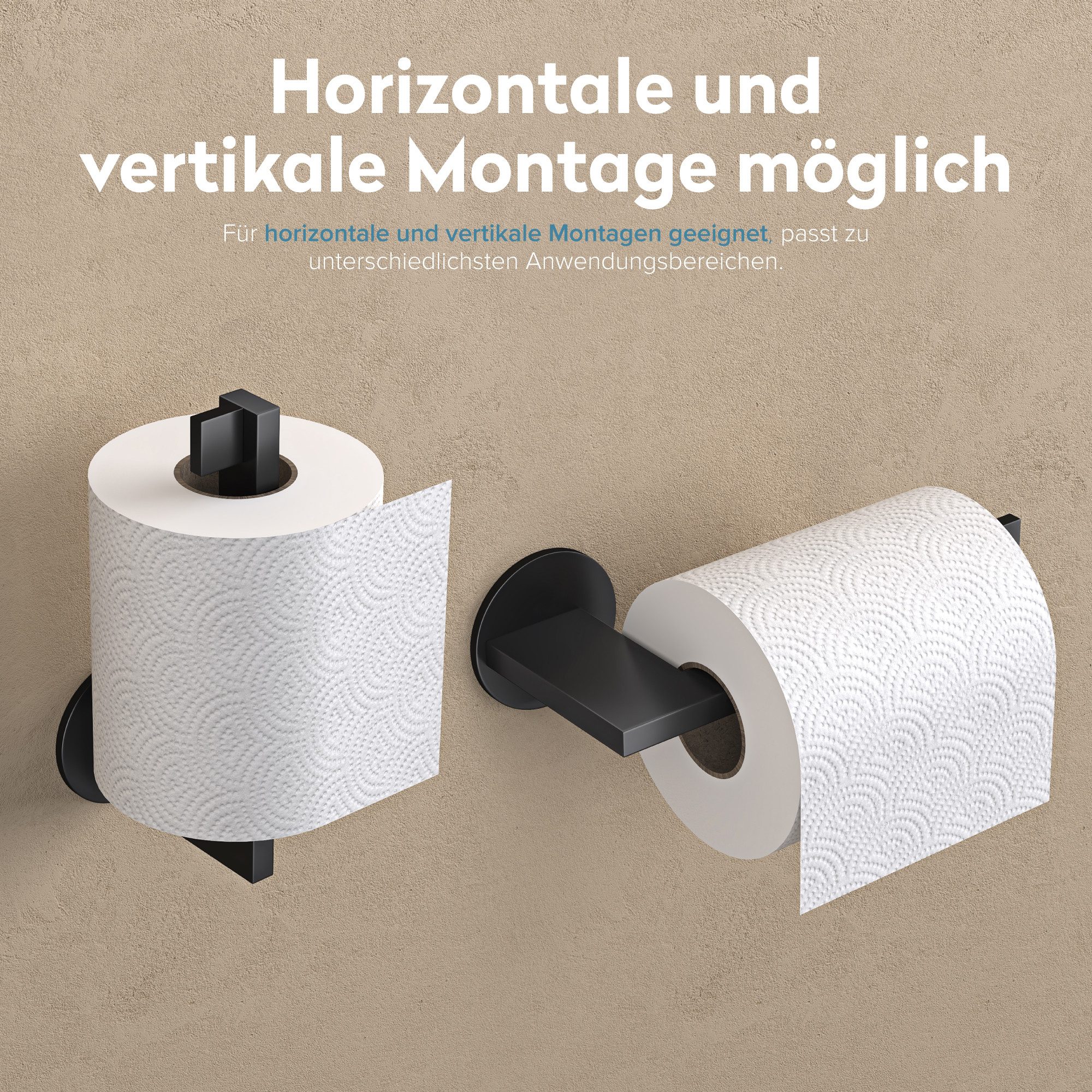 doporro Toilettenpapierhalter Klopapierhalter Moderner Klorollenhalter aus Edelstahl Lino-04, Hochwertiger 304 Edelstahl, rutschfeste Konstruktion – Bild 4 von 5