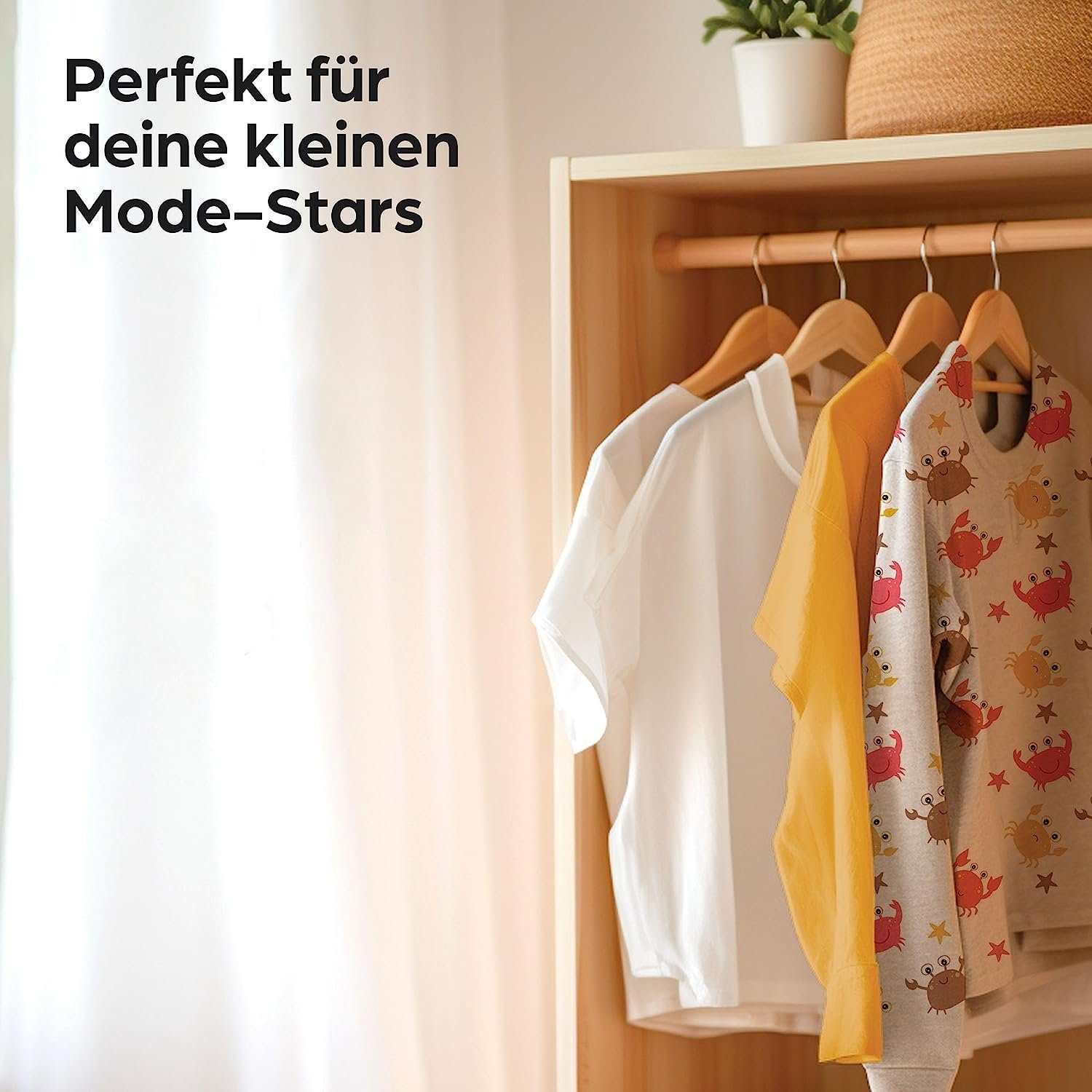 Praknu Kleiderbügel Kinderkleiderbügel Holz mit Haken 360° Drehbar - 10er S günstig online kaufen