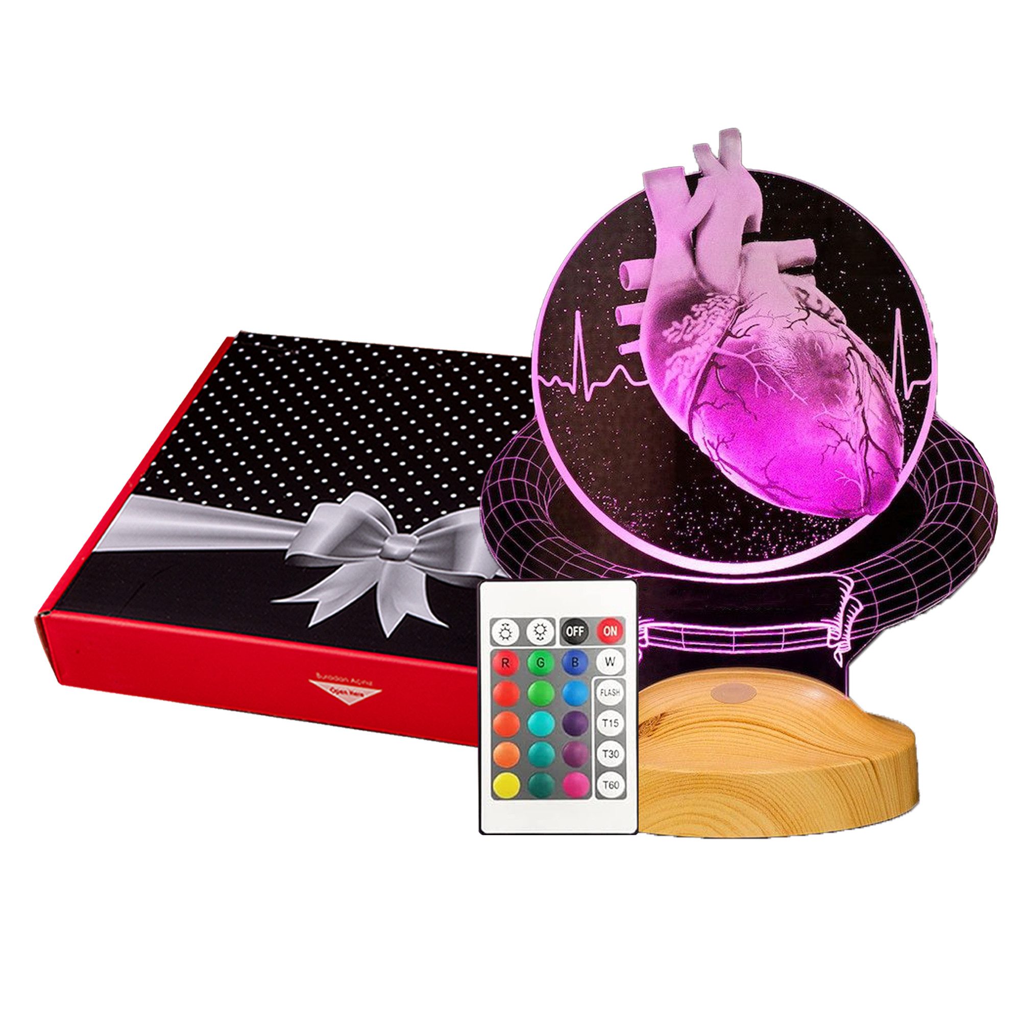 Geschenkelampe LED Nachttischlampe Herzchirurgen Kardiologin 3D günstig online kaufen