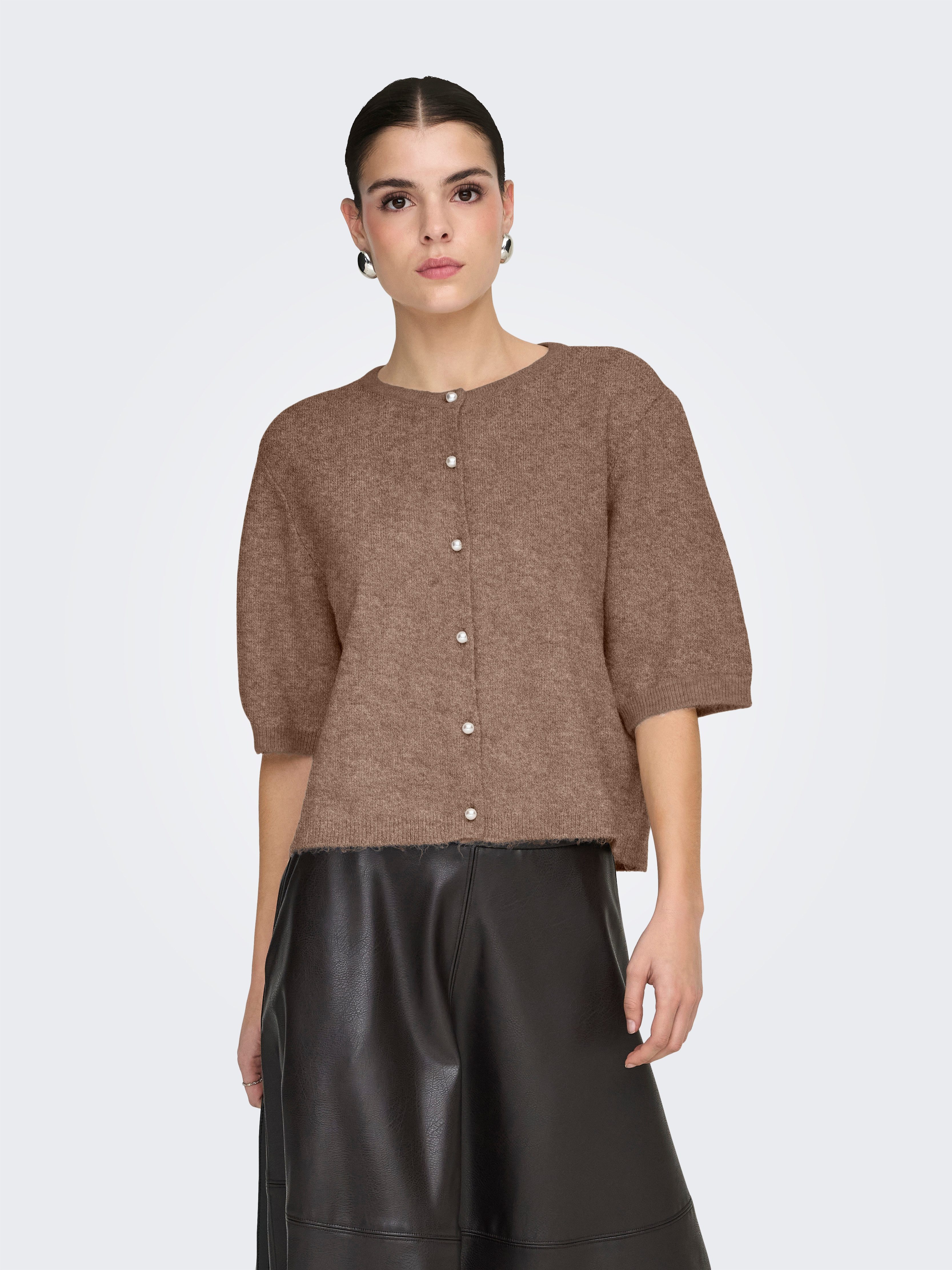 JDY Strickjacke JDYRUE LIFE 2/4 PEARL CARDIGAN KNT Materialmix