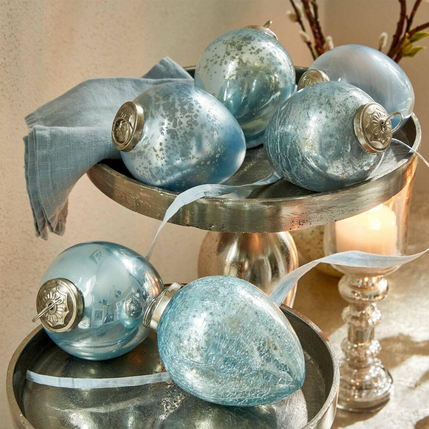 Mirabeau Osterei Osterei 6er Set Cataleya blau