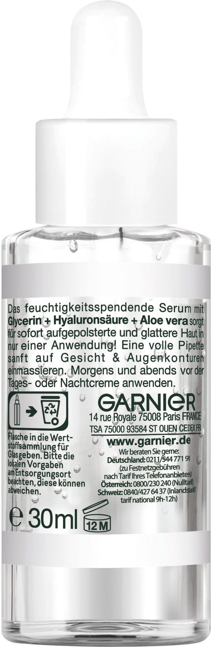 GARNIER Gesichtsserum SkinActive Hyaluron Aloe Serum, erfrischend, aufpolsternder Effekt