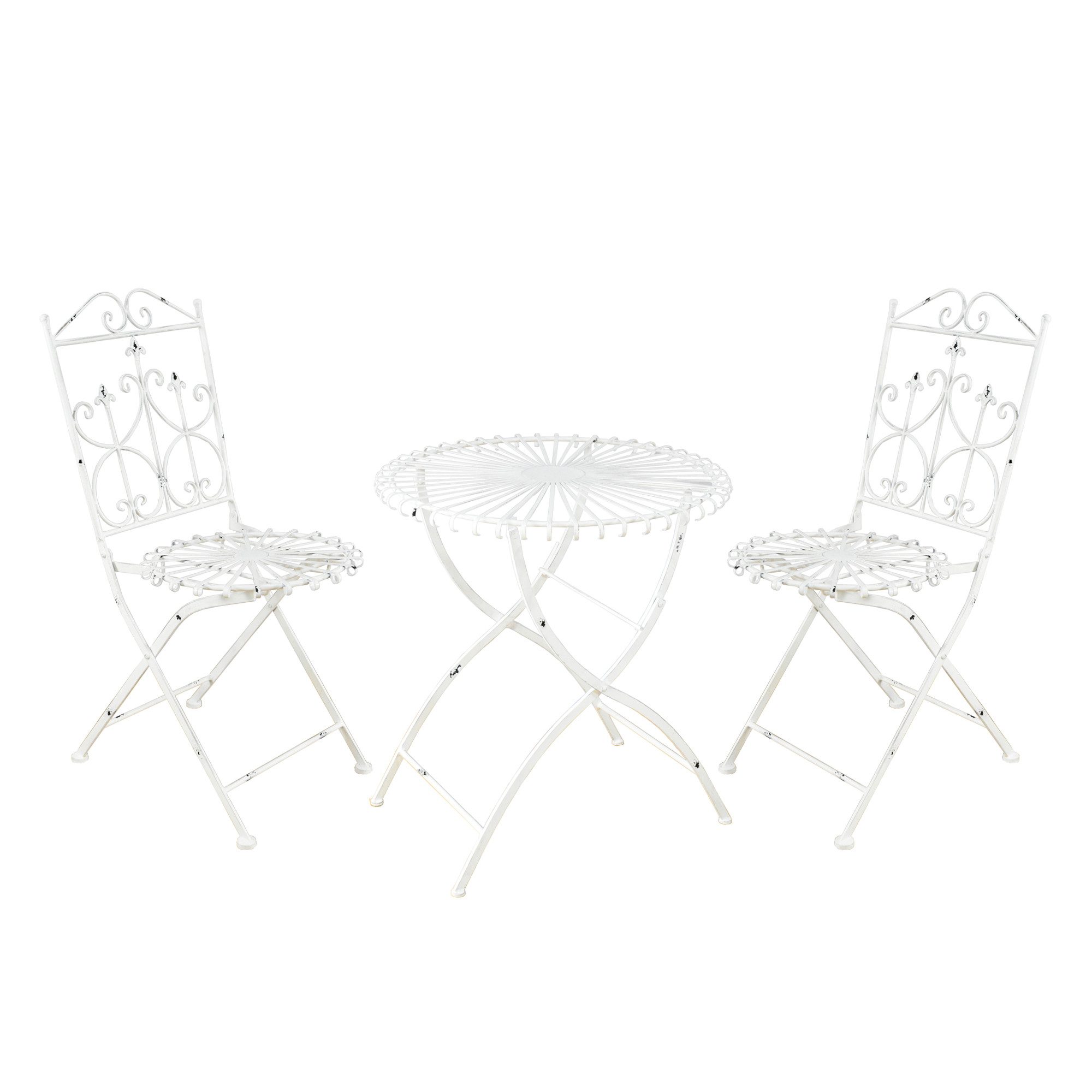 HTI-Living Sitzgruppe Tischgruppe Weiß Romantic Garden, (Set, 3-tlg., 1x Ti günstig online kaufen
