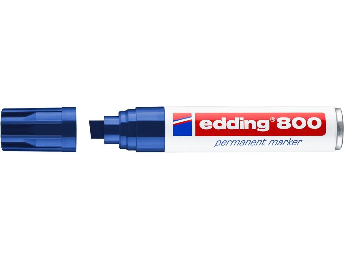 edding Permanentmarker Permanentmarker 800 Keilspitze nachfüllbar blau, nachfüllbar wisch und wasserfest