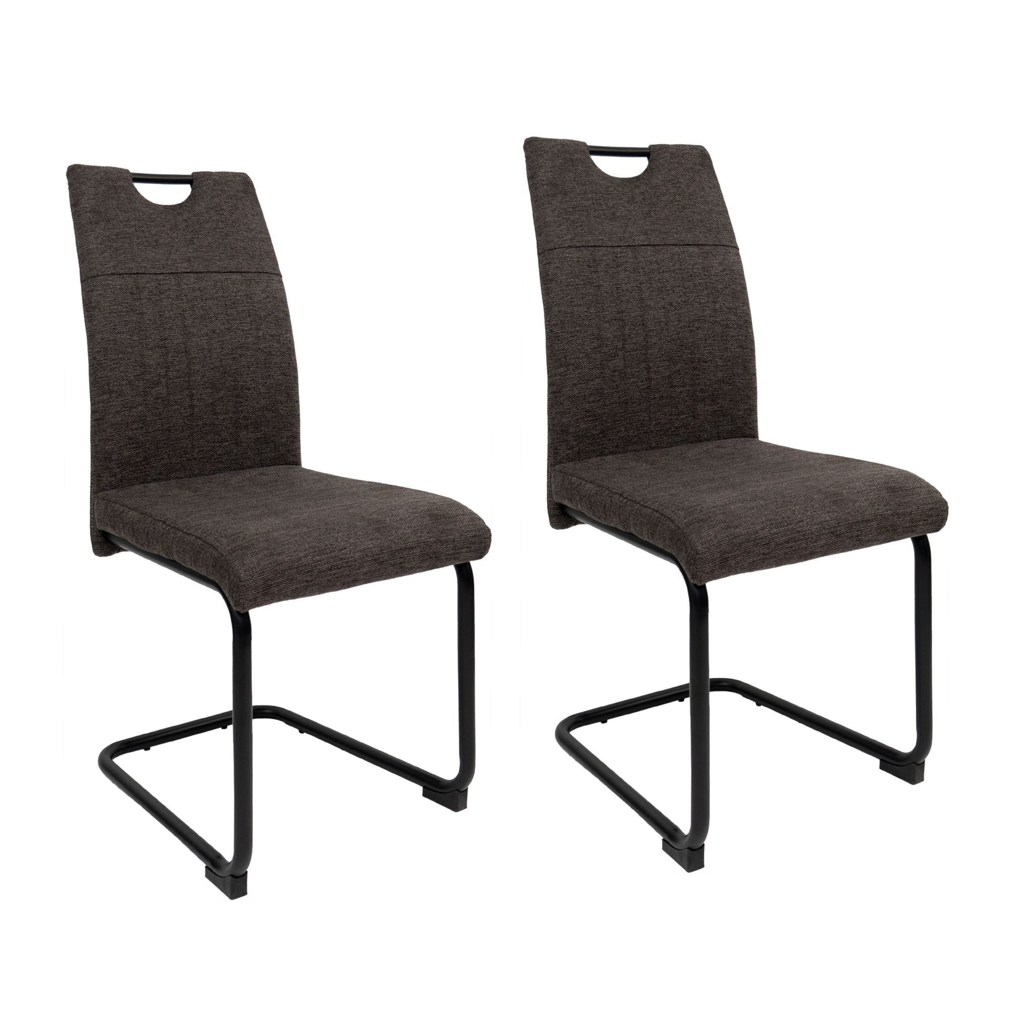 TRISENS Freischwinger Marcello (Stück, 2 St), Schwingstuhl mit robustem Metallgestell in Stoff-Optik