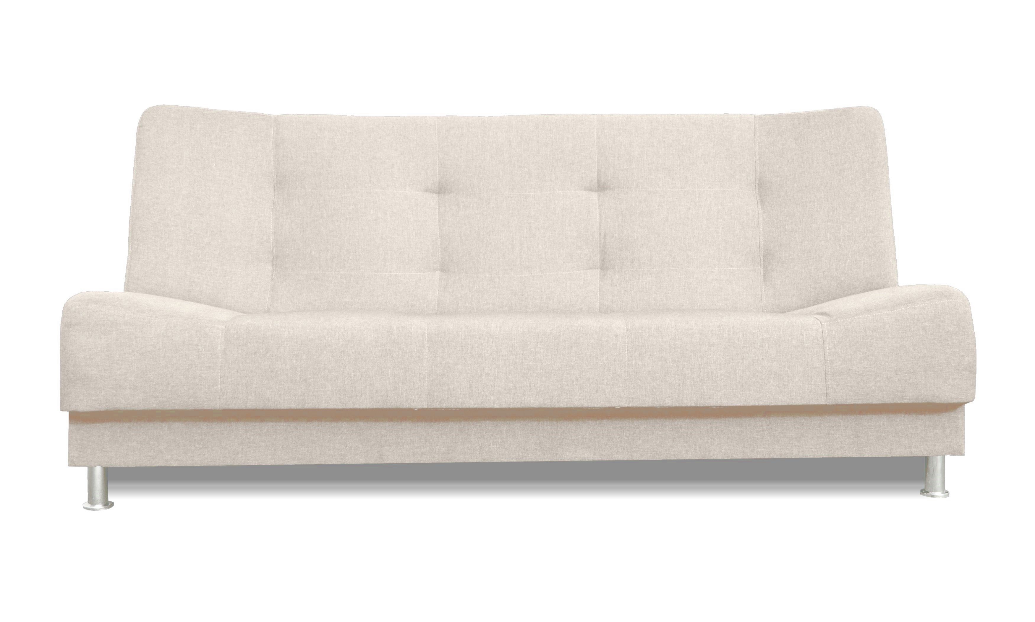 Siblo 3-Sitzer Dreisitzige Couch Vittoria mit Schlaffunktion, Bettzeugbehälter, Dreisitzer-Sofa Weiß