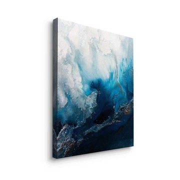DOTCOMCANVAS® Leinwandbild Blue Water, Leinwandbild Blue Water abstrakt schwarz weiß blau moderne Kunst