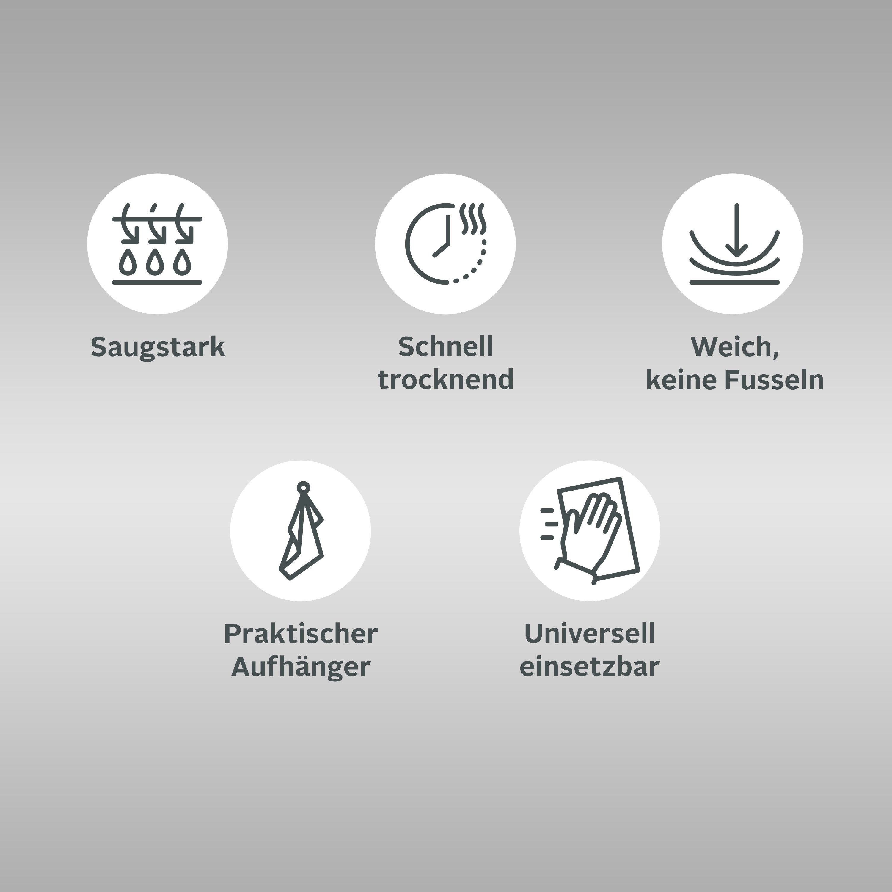 OTTO home Geschirrtuch Hamburg, (Set, 6-tlg., 6 teilig), Premium, 285g/m², weich, Küchentücher, Trockentuch, Reine Baumwolle