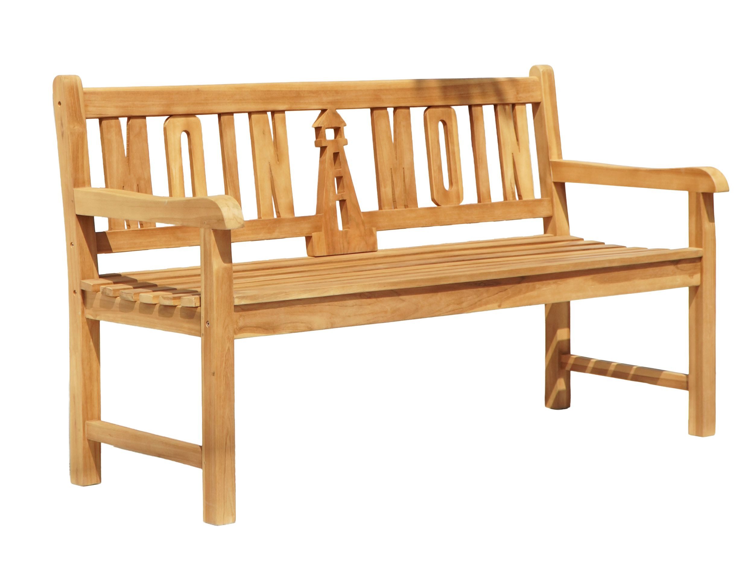 Garden Pleasure Gartenbank Gartenbank Teak 3-Sitzer MOIN MOIN mit Leuchtturm Outdoor