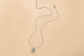 Eyecatcher Edelstahlkette Silberne Halskette mit Zirkonia Stern und Mond
