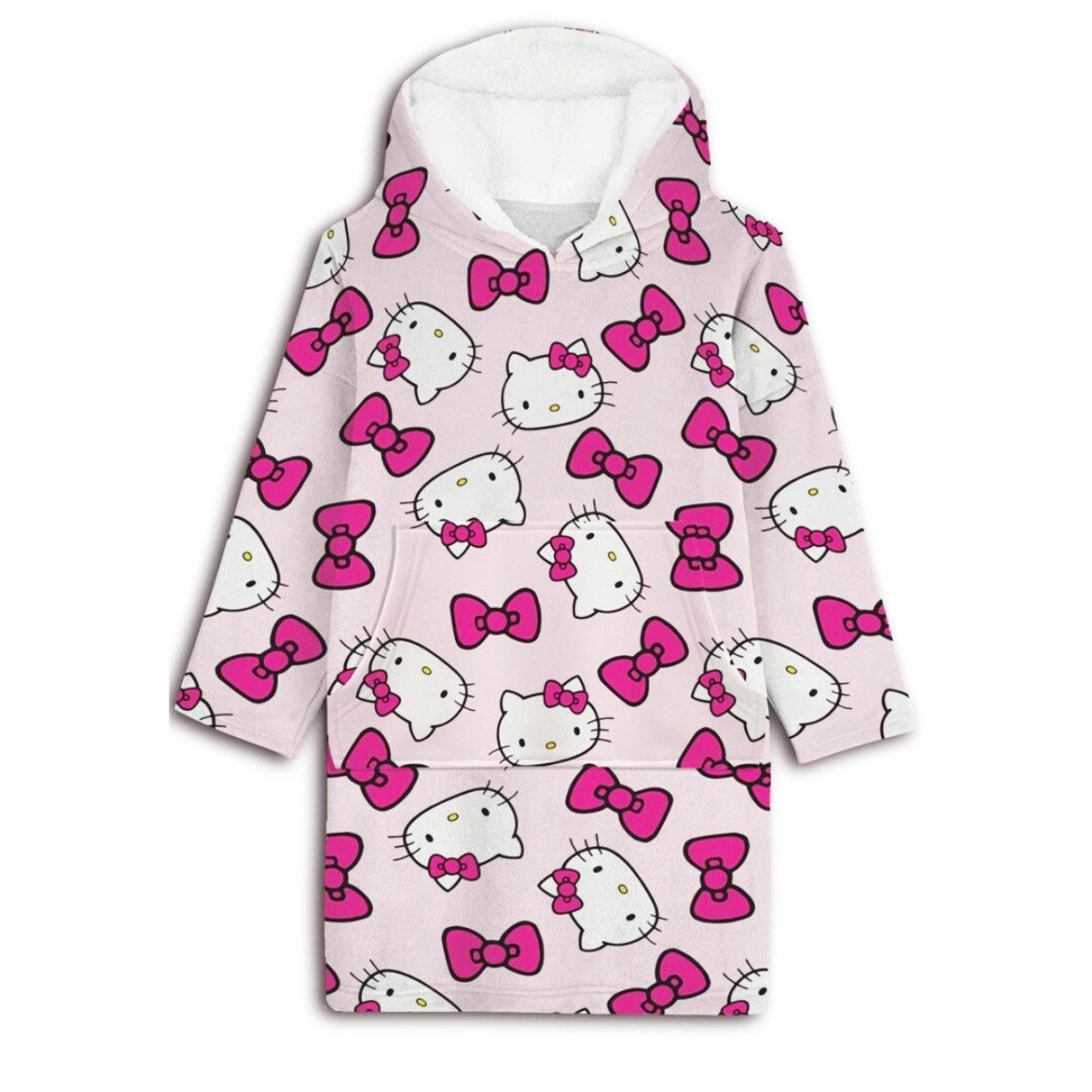 Aymax sprl Fleeceponcho Hello Kitty Sweat Poncho – Coral Fleece Kuschelponcho Kinder