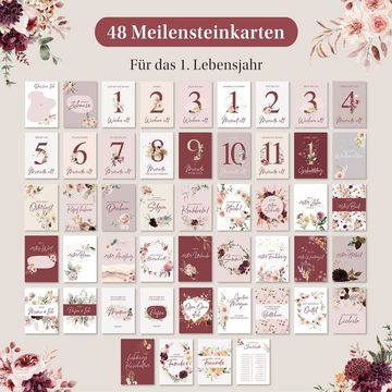Eulentaler Geschenkkarte I Meilensteinkarten I Mein erstes Jahr I, Von Pädagogen gestaltet I 48 Meilenstein Karten Inkl. Geschenkbox