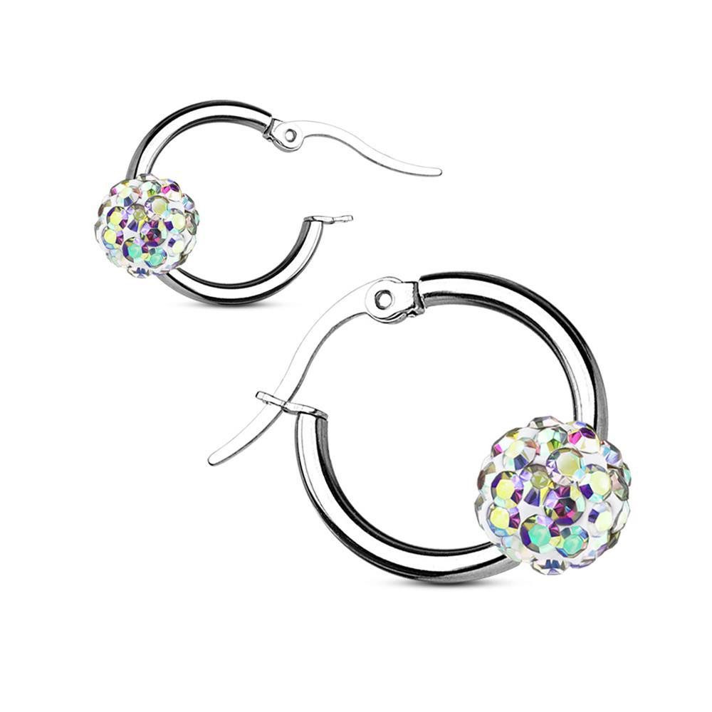 Ohrring-Set Regenbogen AB - Creolen Ferido Kristall Silber aus Edelstahl Unisex