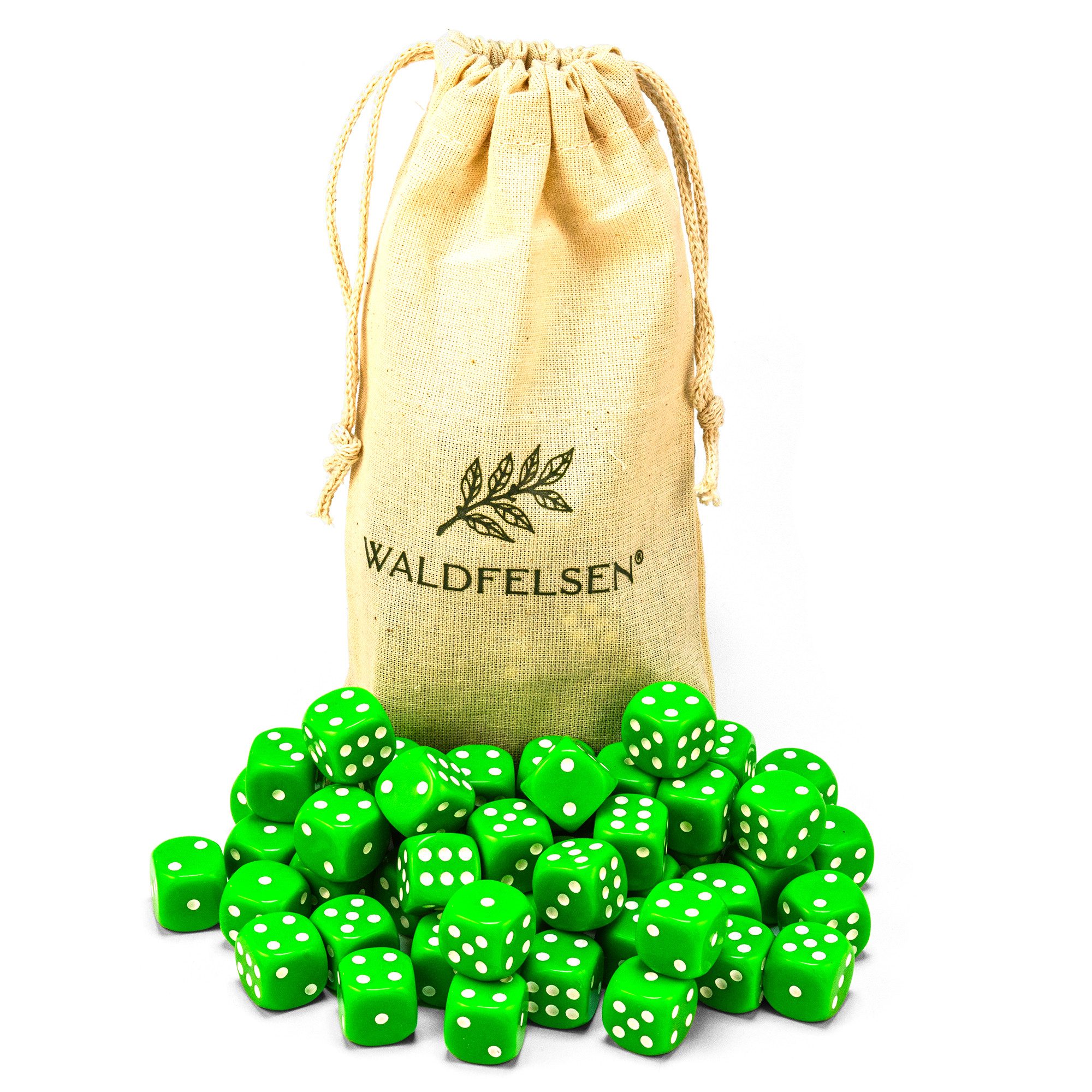 Waldfelsen Spiel – 2-50 Stk Standard Spielwürfel 16 mm Acrylwürfel Würfel bunt, Spielmaterial, Verschiedene Farben