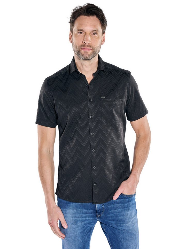 Engbers Kurzarmhemd Herren Hemd uni, Schwarz