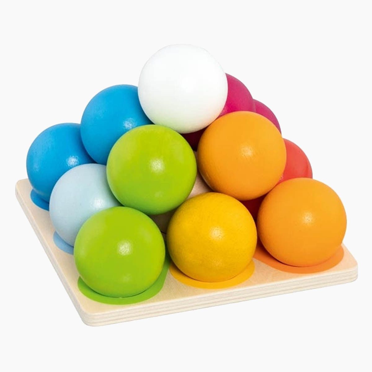 goki Lernspielzeug Stapel- und Sortierspiel Kugelpyramide (packung, 16-St., lose), für Kreative Entdecker