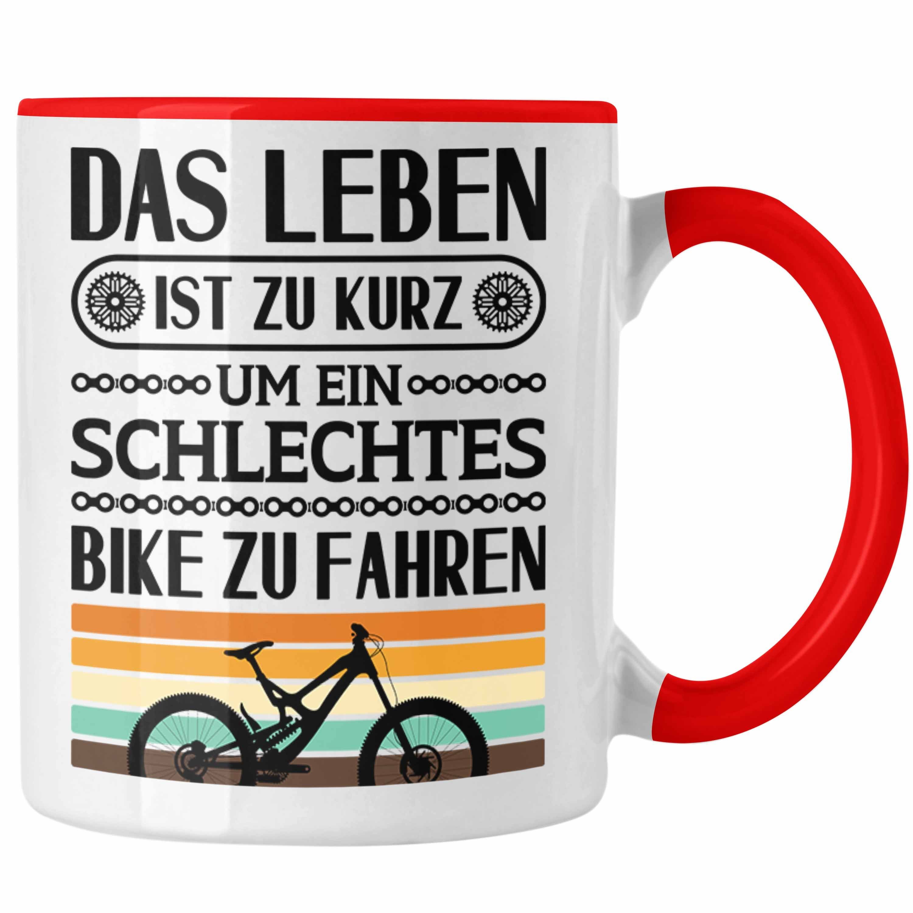 Trendation Tasse Trendation - Fahrrad Radfahrer Geschenk Rennrad Bike Geschenkidee Tasse Fahrradfahrer Kaffeetasse Rot