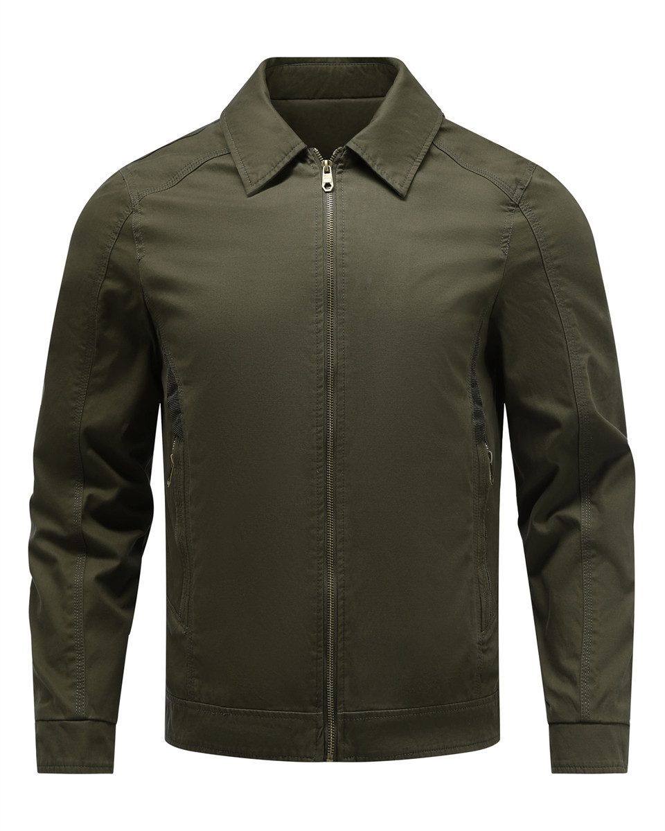Allthemen Bomberjacke aus reiner Baumwolle Blouson mit Reißverschlusstaschen