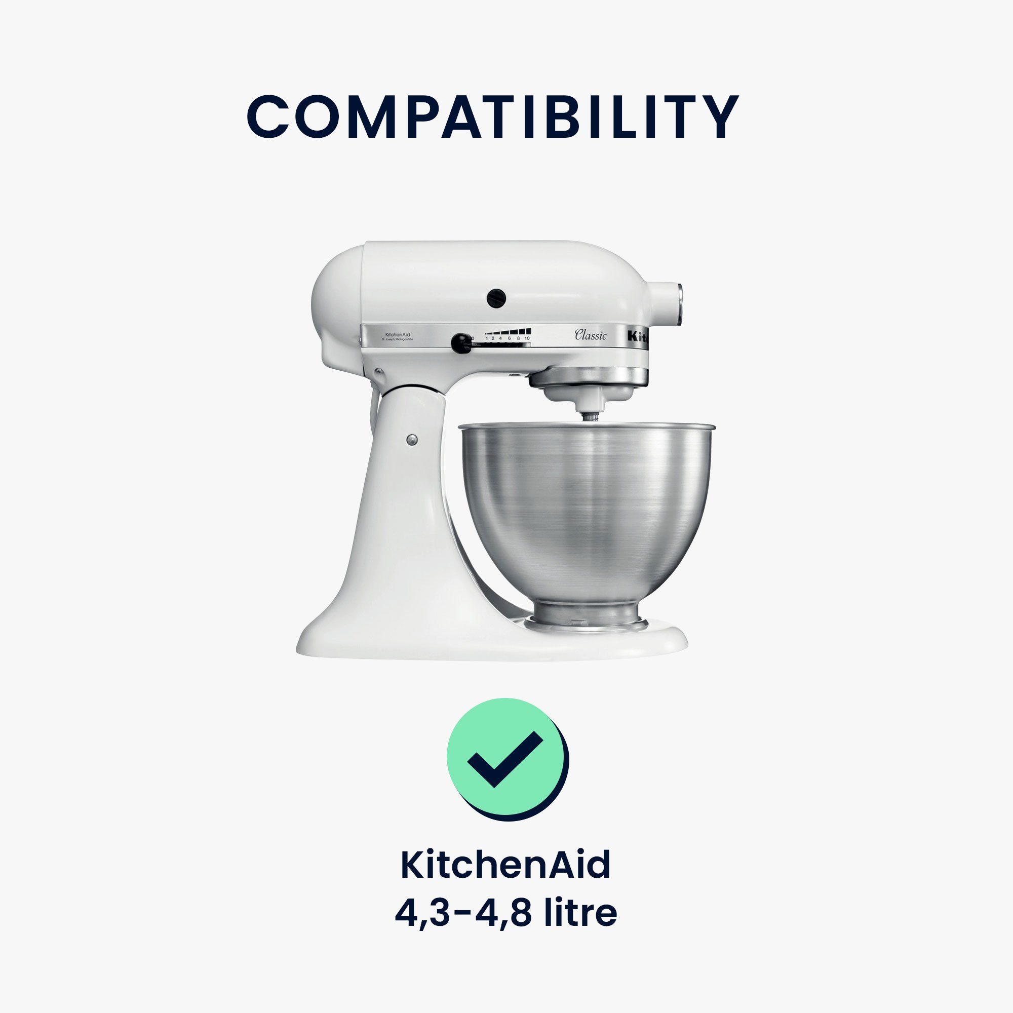 kwmobile Abdeckhaube Hülle aus Leinen für KitchenAid 4,3-4,8 liter, mit 3 Fächern - Küchenmaschine Staubschutz Abdeckhaube in Dunkelgrau