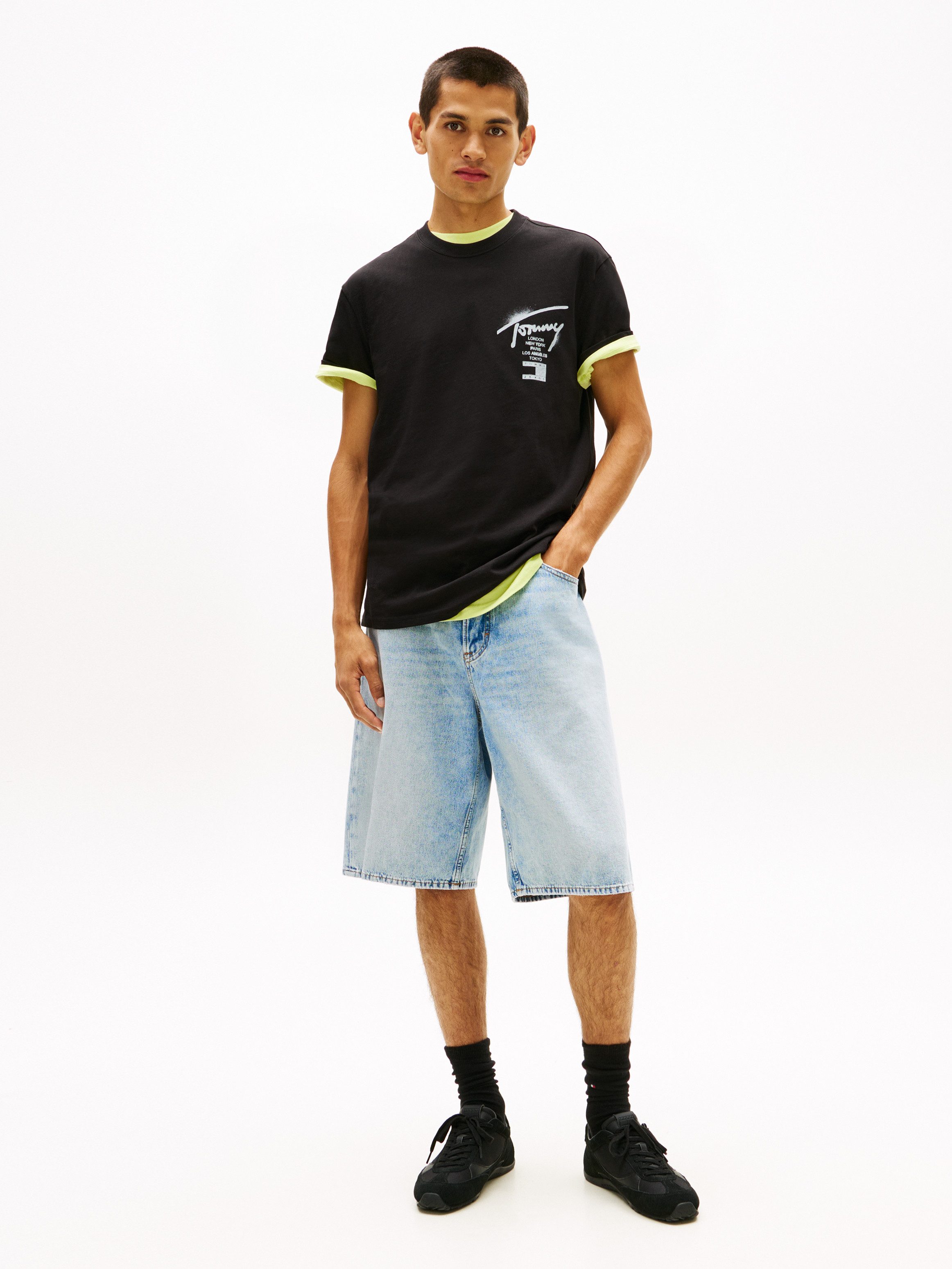 Tommy Jeans T-Shirt TJM REGULAR CITY SIGN Regular fit mit Markenprint