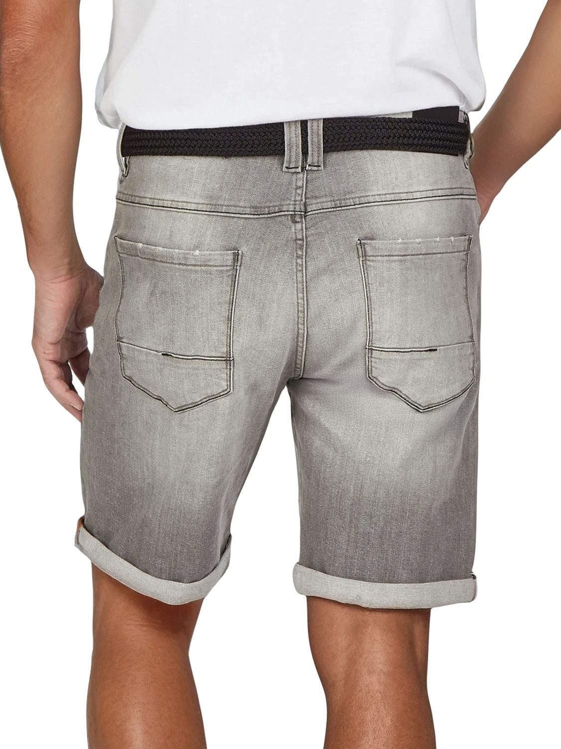 DENIMFY Jeansshorts Herren Shorts DFBo Regular Fit Bermudashorts mit Gürtel