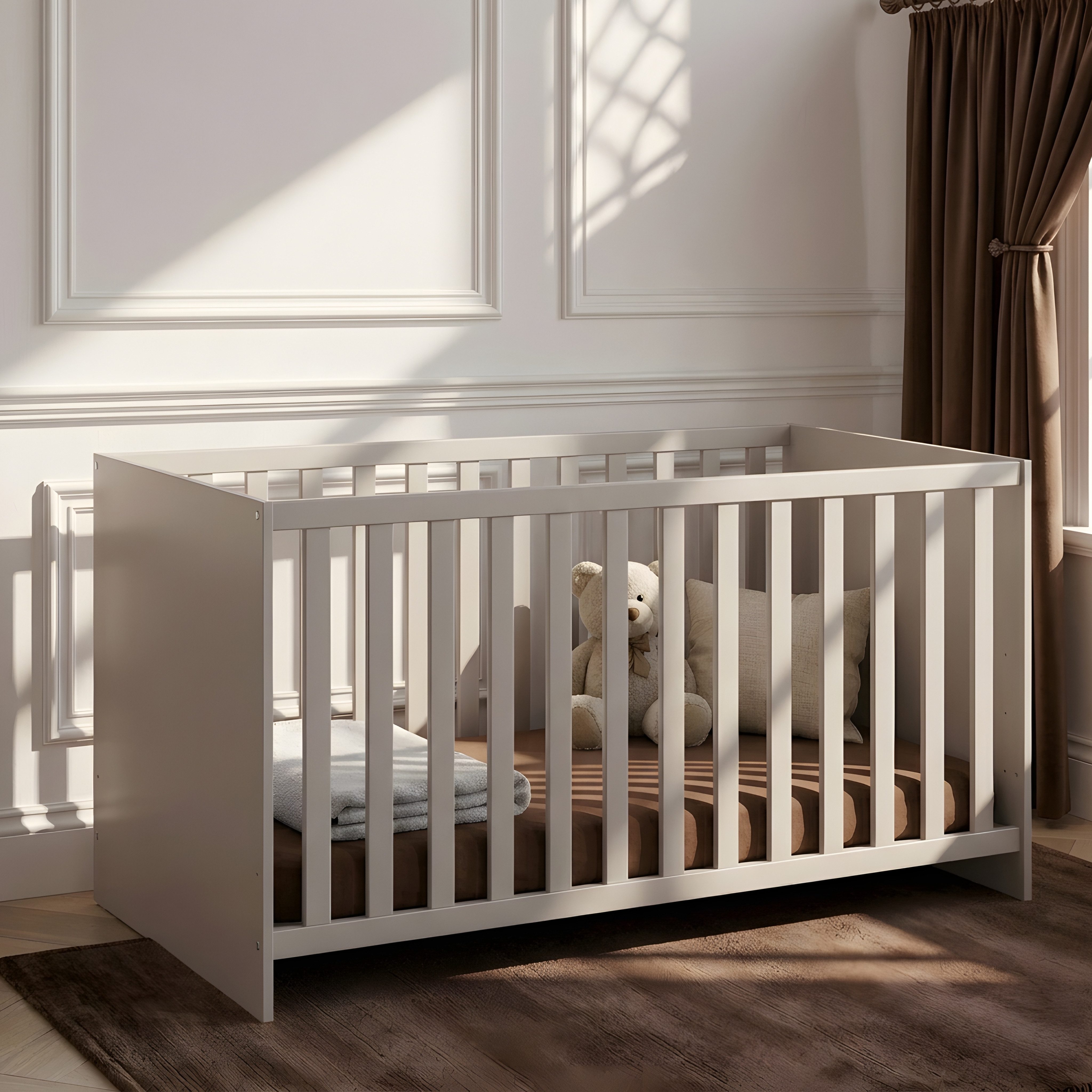 arthur berndt Babybett Essentials, Made in Germany, mit Schlupfsprossen,Mitwachsend, 4x höhenverstellbar