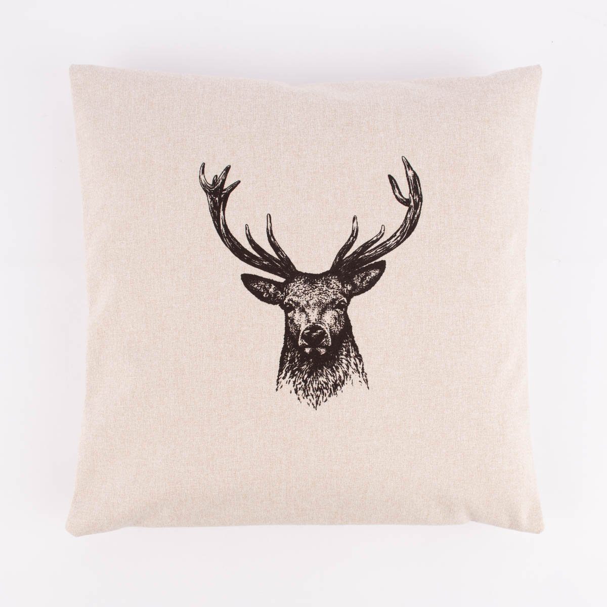SCHÖNER LEBEN. Dekokissen Kissenhülle NORWEGEN mit Hirschkopf natur meliert günstig online kaufen