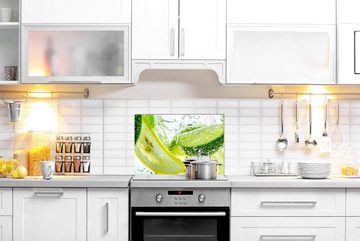queence Küchenrückwand Zitrone - Lemon - Limette - Spritzschutz Wandschutz für Herd & Spüle, (1-tlg), 60x40x0,3 cm - Hitzebeständig - Herdspritzschutz - Alu-Dibond