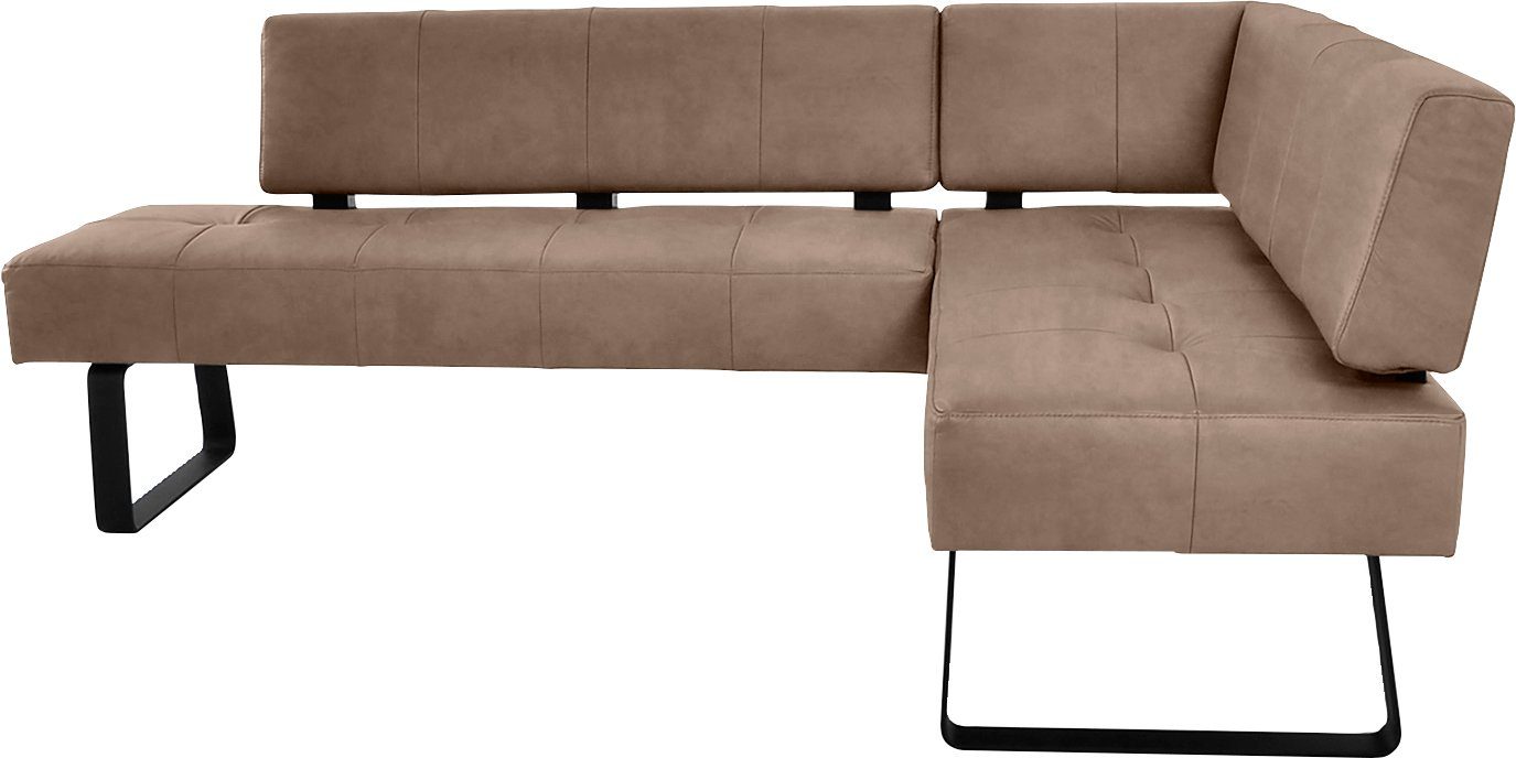 K+W Komfort & Wohnen Eckbank Spider II, Sitzsteppung, bequem durch Sandwichbauweise, 2 Stellmaße