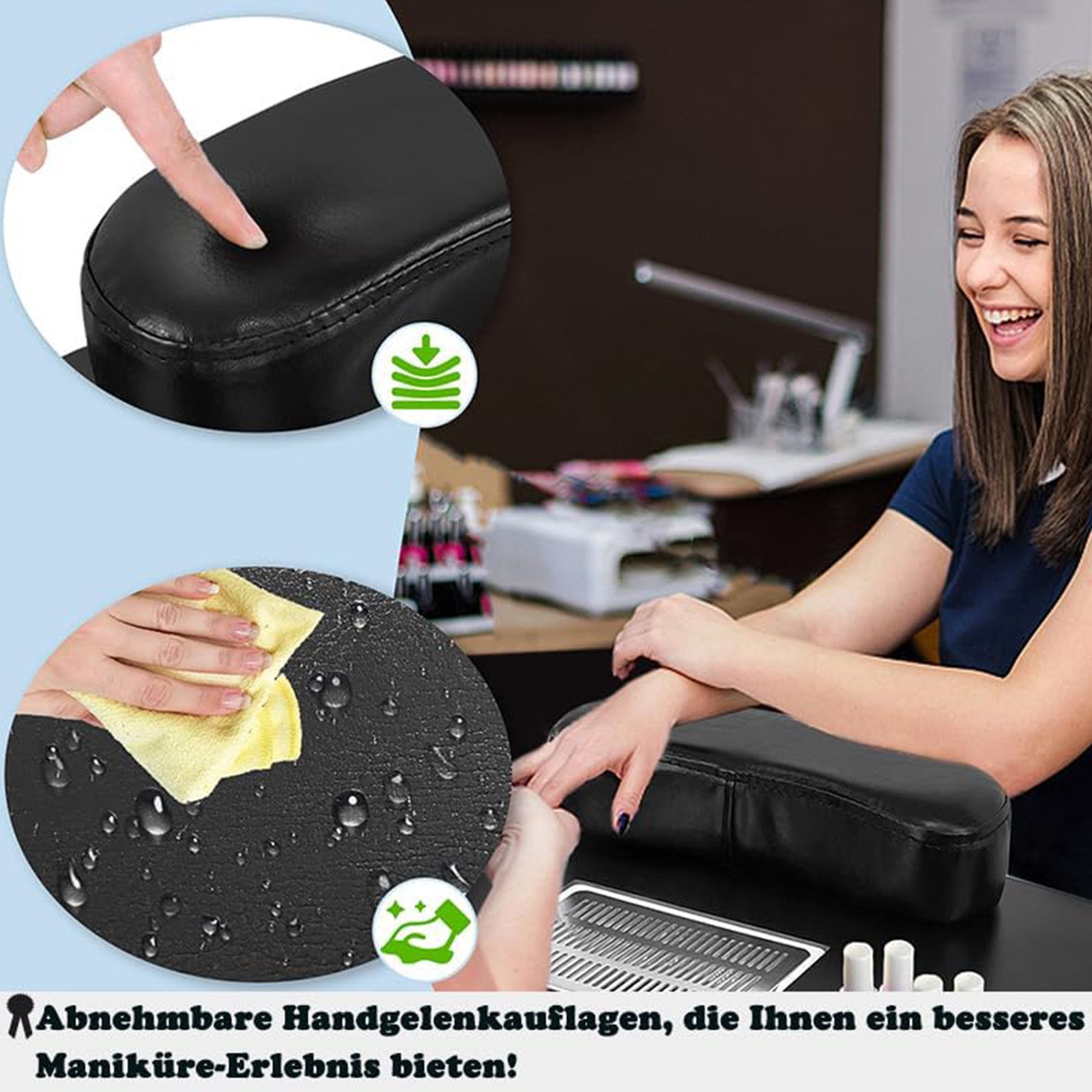 FIVMEN Arbeitstisch Maniküretisch Faltbar Nageltisch Tragbarer mit Rollen Beweglich (mit Bringen Sie Schublade und tragbare Tasche) – Bild 4 von 5