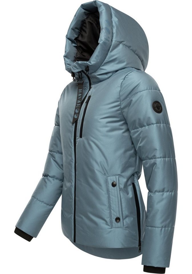 Navahoo Steppjacke Krümelein stylische Damen Winterjacke mit dezenter  Steppung, Gesteppte Damen Winterjacke mit hohem Kragen (Windschutz)