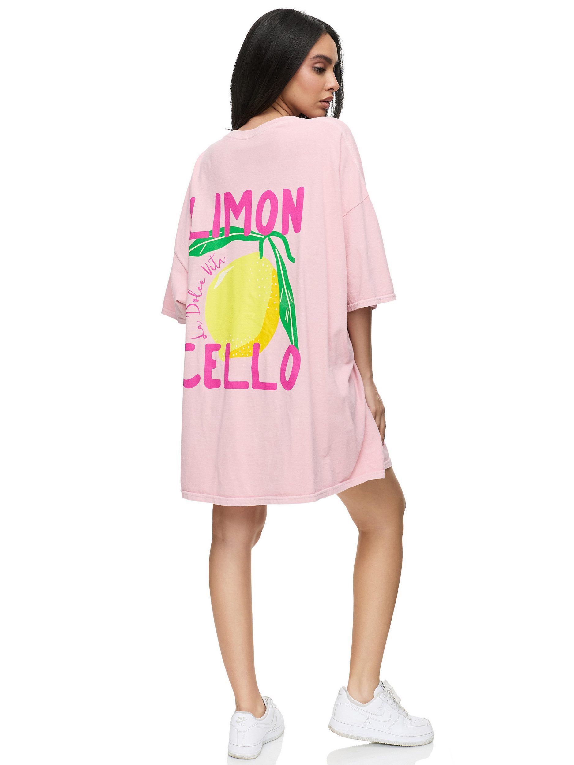 Worldclassca T-Shirt Worldclassca Oversized Print LIMON CELLO T-Shirt Sommer Oberteil PRINT- LIMON CELLO - LA DOLCE VITA