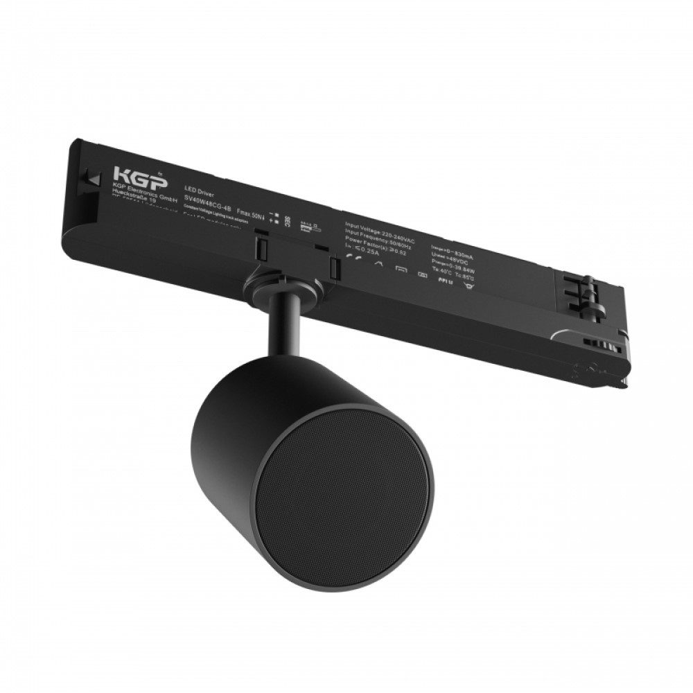 Spectrum Schienensystem-Leuchten 3-Phasen Stromschienenstrahler Bluetooth Box 10W 230V IP20 schwarz, Kein Leuchtmittel enthalten